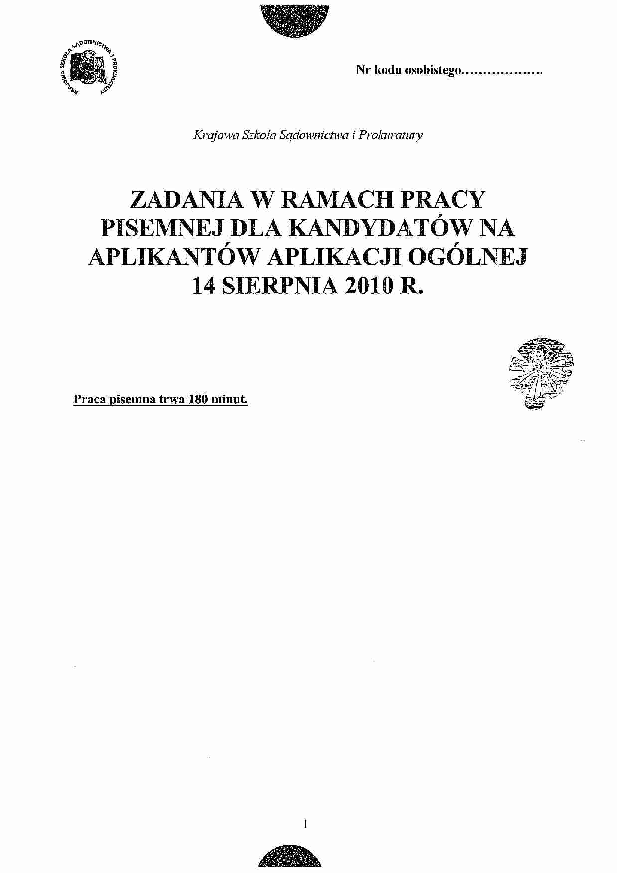 ZADANIA - APLIKACJA 2010 - strona 1