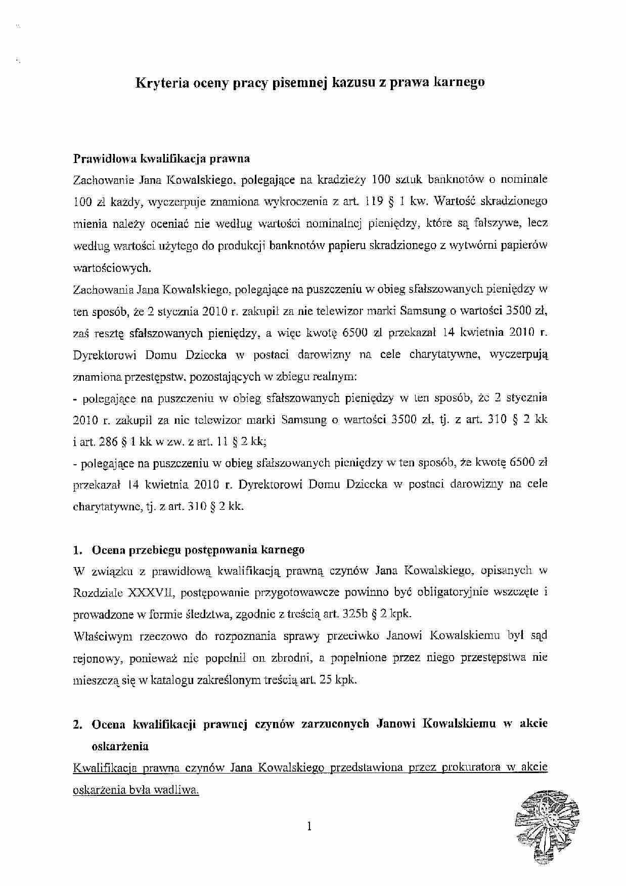 KRYTERIA OCENY ZADAŃ APLIKACJA 2010 - strona 1