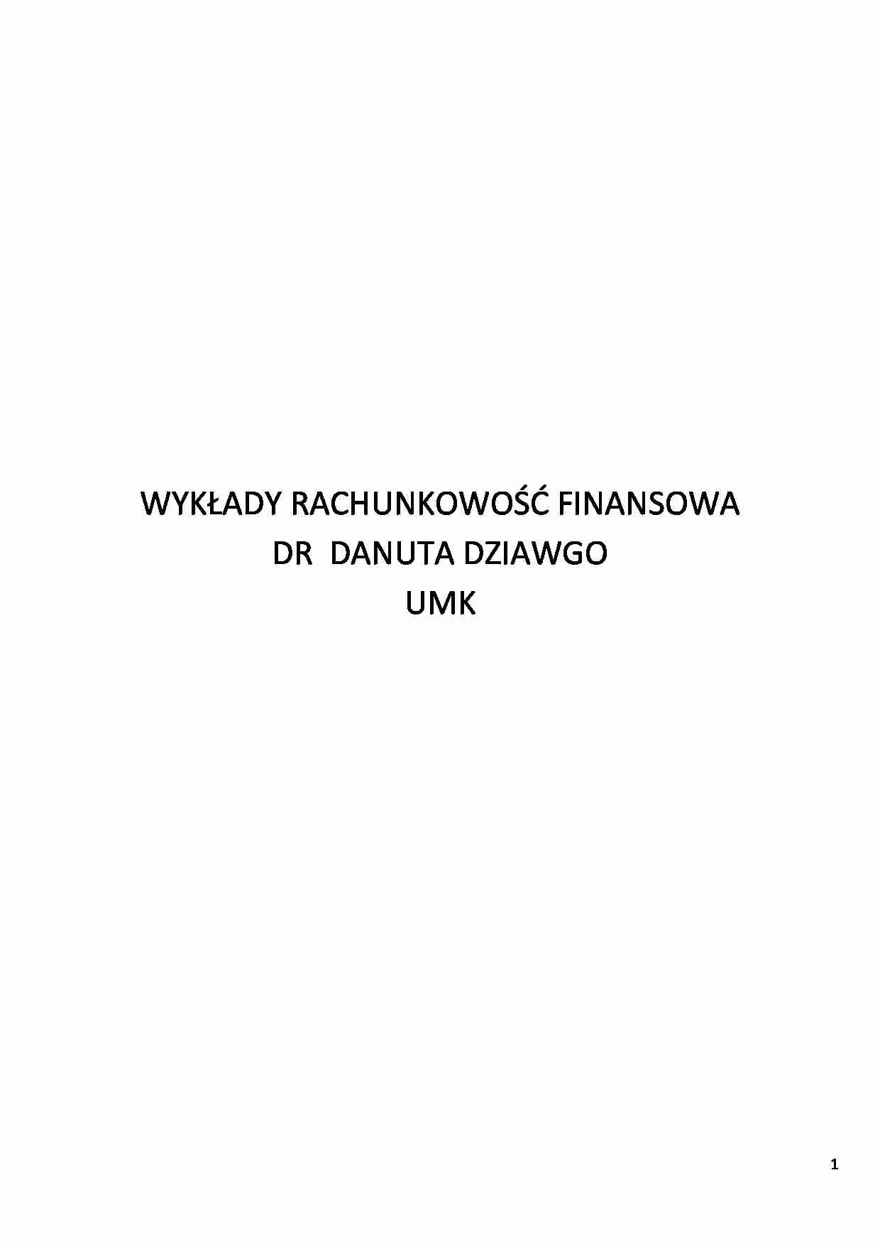 Rachunkowość finansowa D.Dziawgo UMK - strona 1