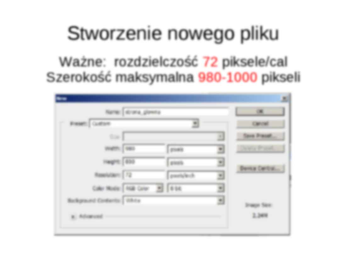 Tworzenie prostych stron WWW w programie Adobe Photoshop CS3 - strona 3