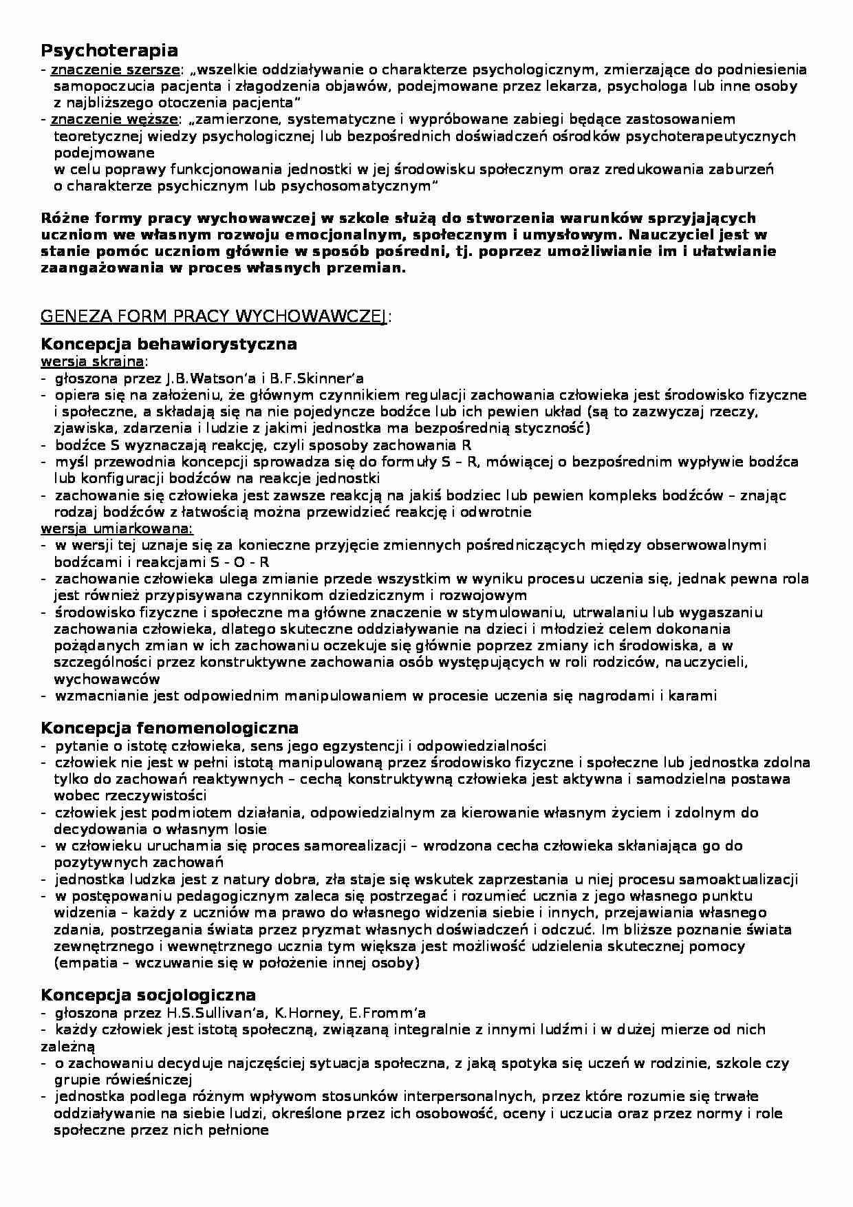 Koncepcje i praktyki wychowania - strona 1