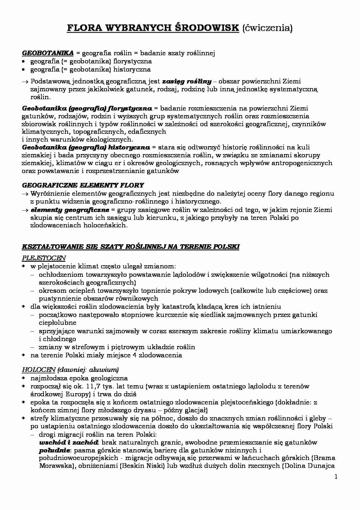 Flora, grzyby i porosty wybranych środowisk - strona 1