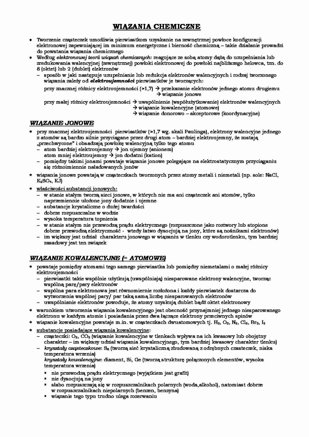 Chemia nieorganiczna - pierwiastki i związki - strona 1