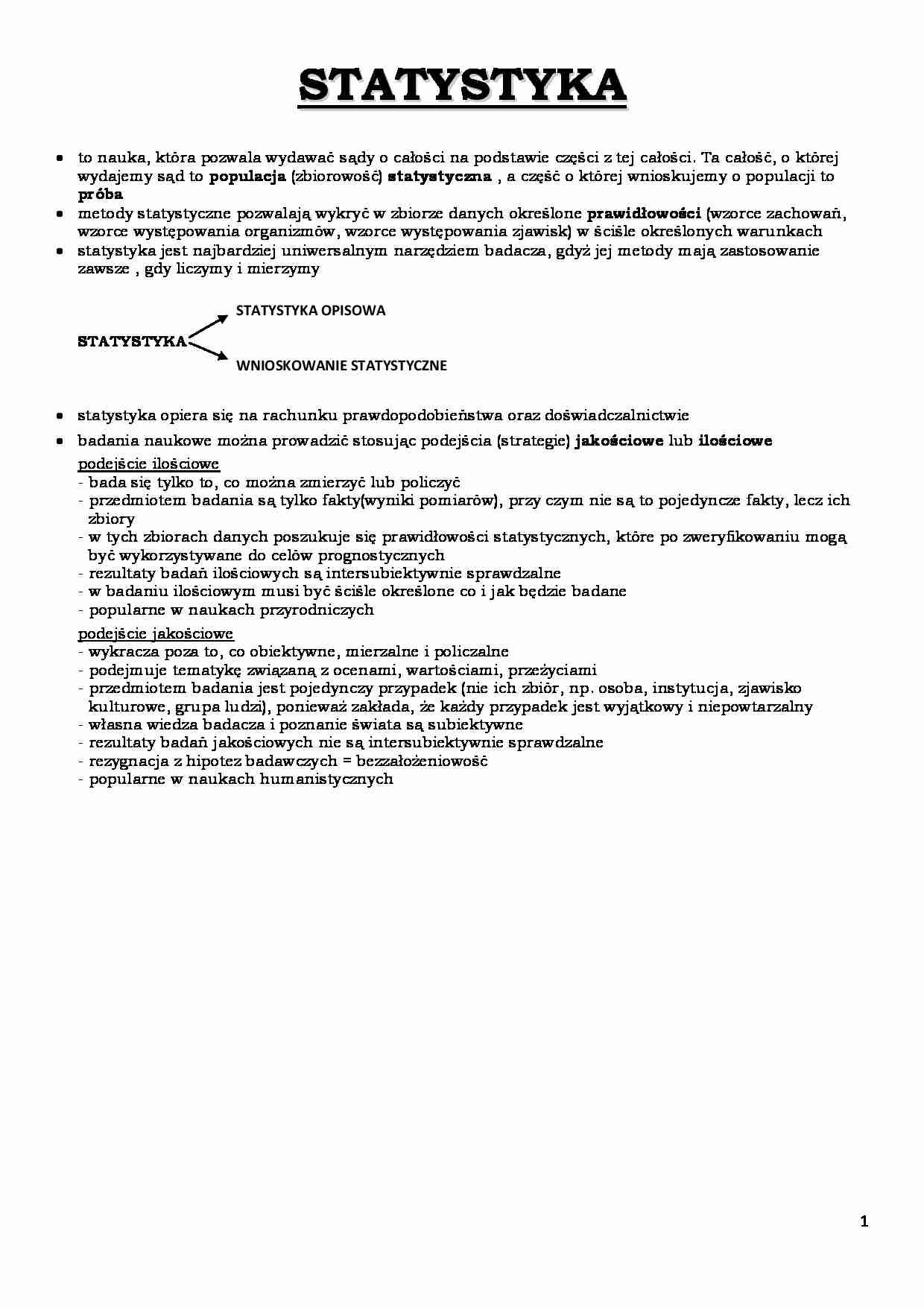 Statystyka - WYKŁADY - strona 1