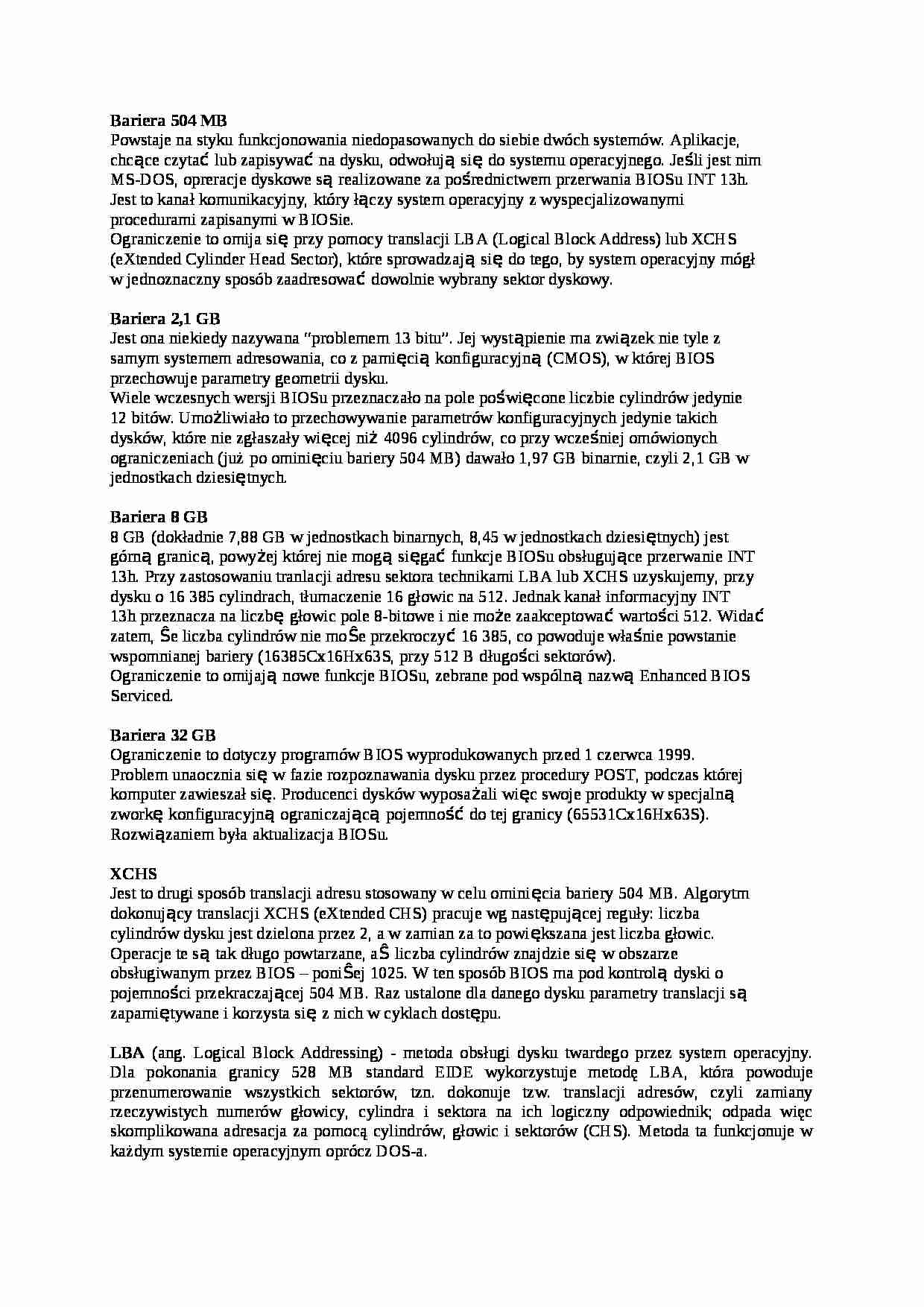 Bariery adresowania dysków twardych - strona 1