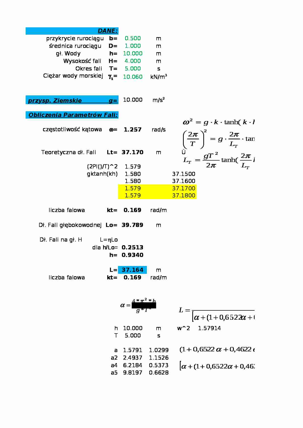 Oceanotechnika - ćwiczenie 1 - strona 1