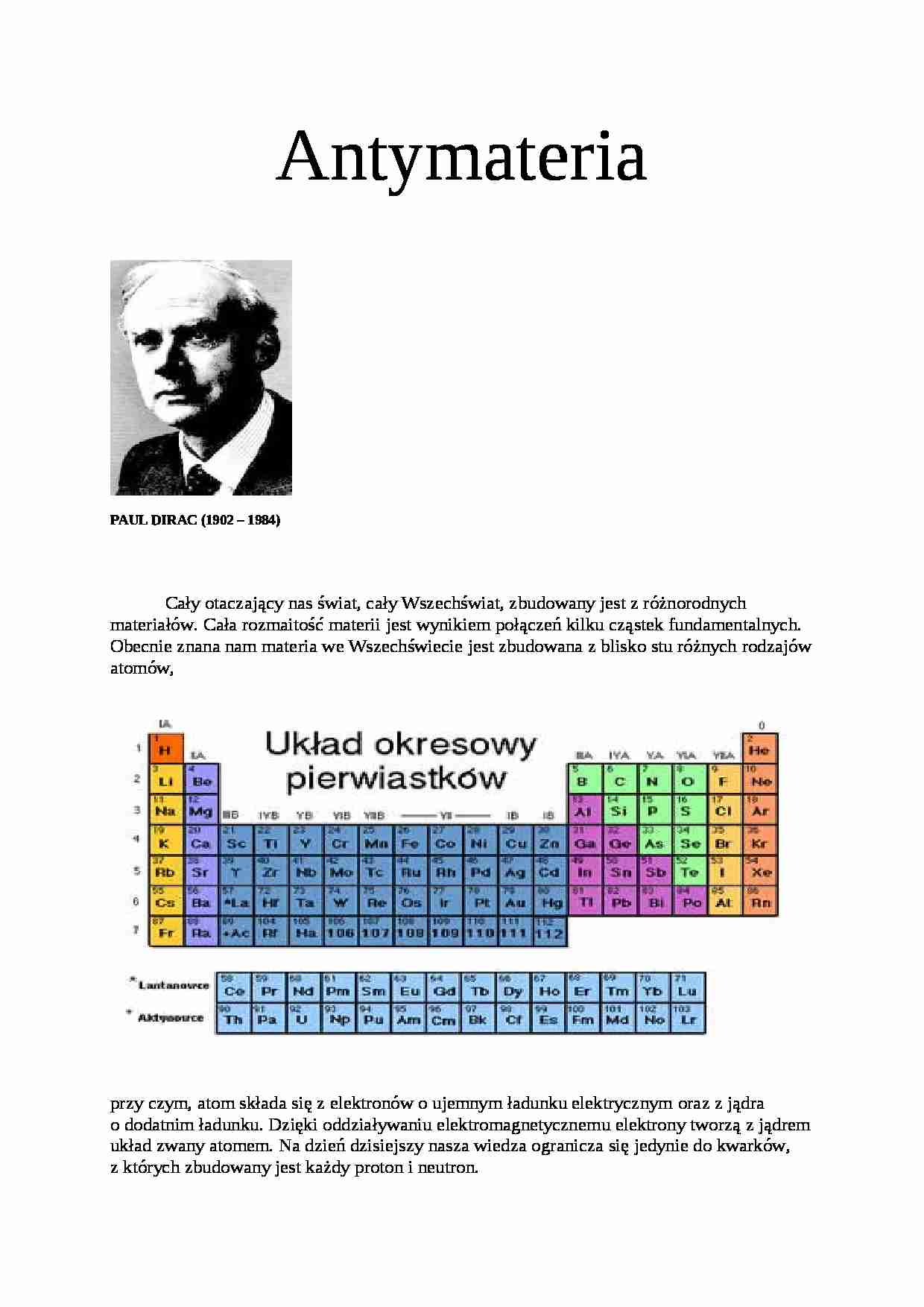 Fizyka - antymateria - strona 1