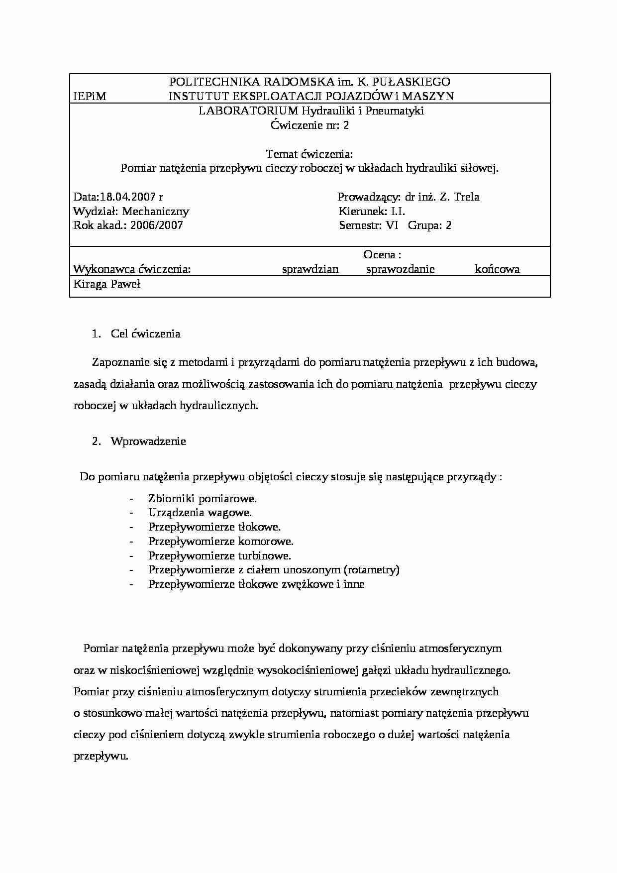 Hydraulika i Pneumatyka- lab - strona 1