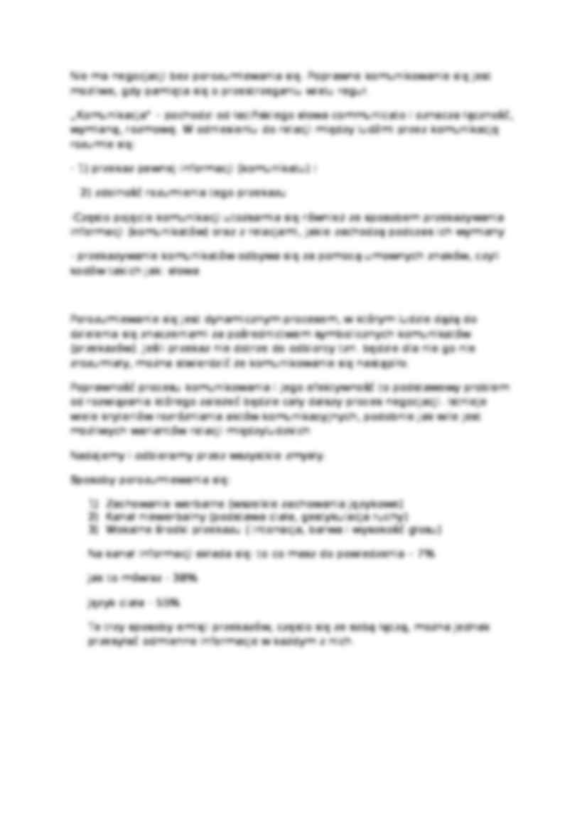 Negocjacje - Proces komunikacji - strona 2
