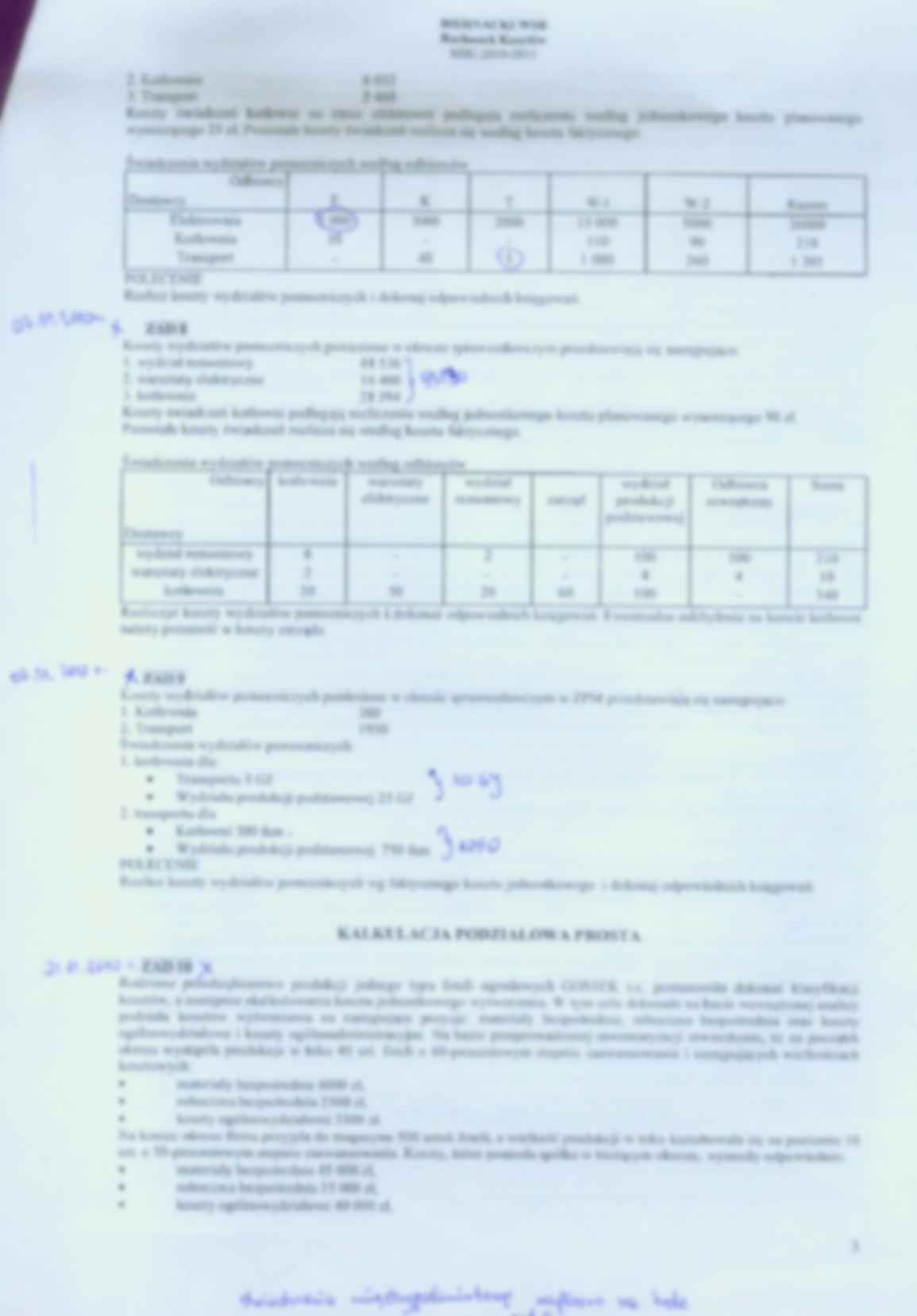 Rachunek Kosztów - ćwiczenia - strona 3
