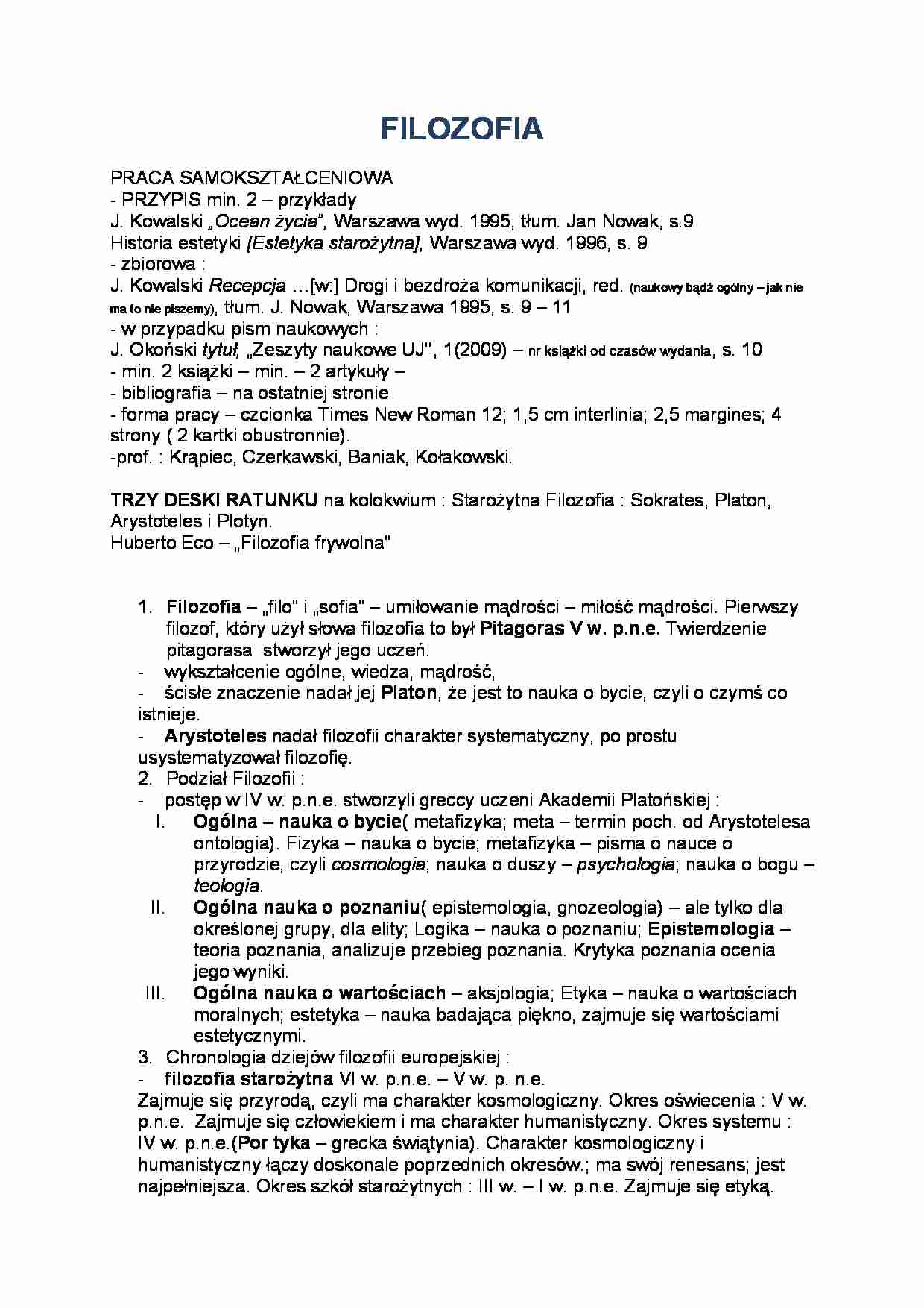 wykłady z filozofii - strona 1