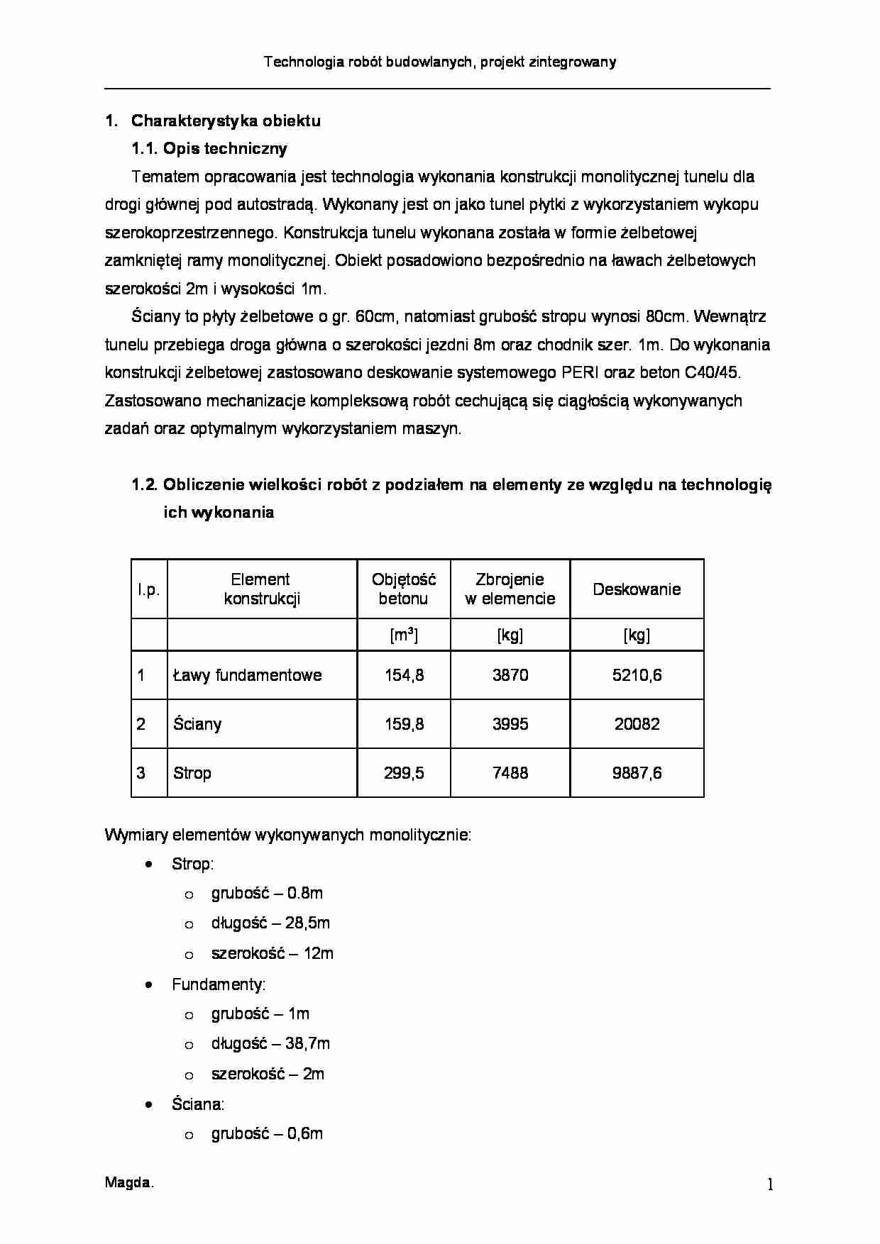 projekt z technologi robót budowlanych  - strona 1