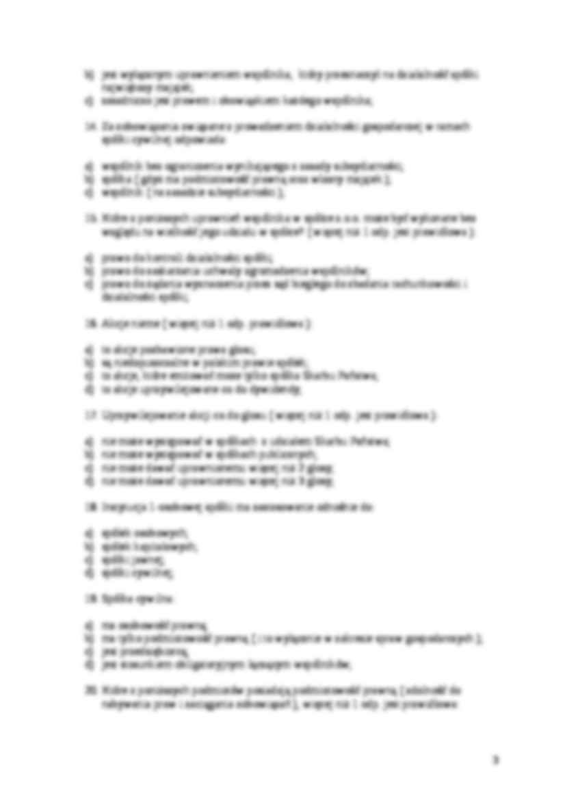 test z prawa gospodarczego oraz opracowanie spółek handlowych - strona 3