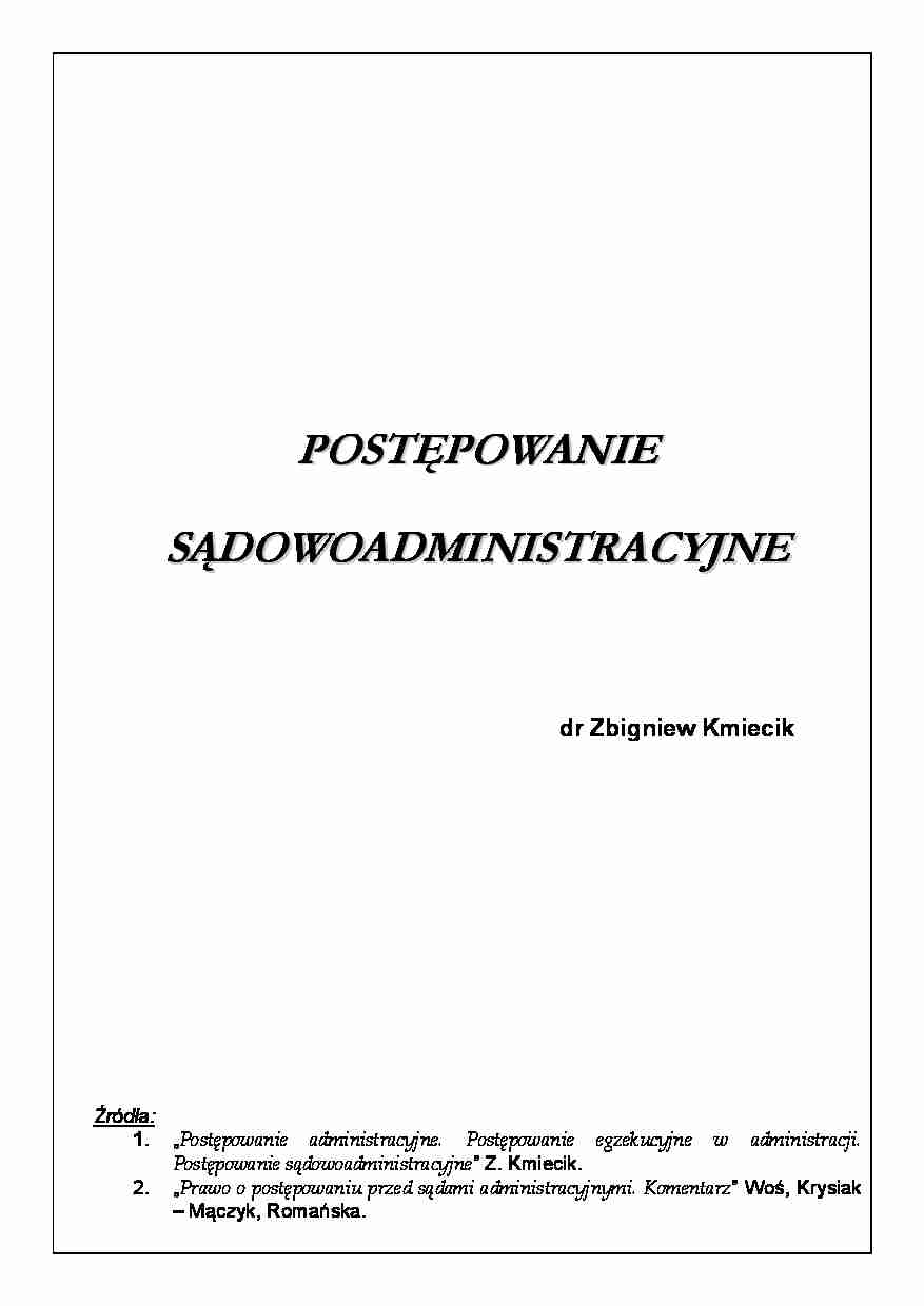 postępowanie sądowo-administracyjne - Naczelny Sąd Administracyjny - strona 1