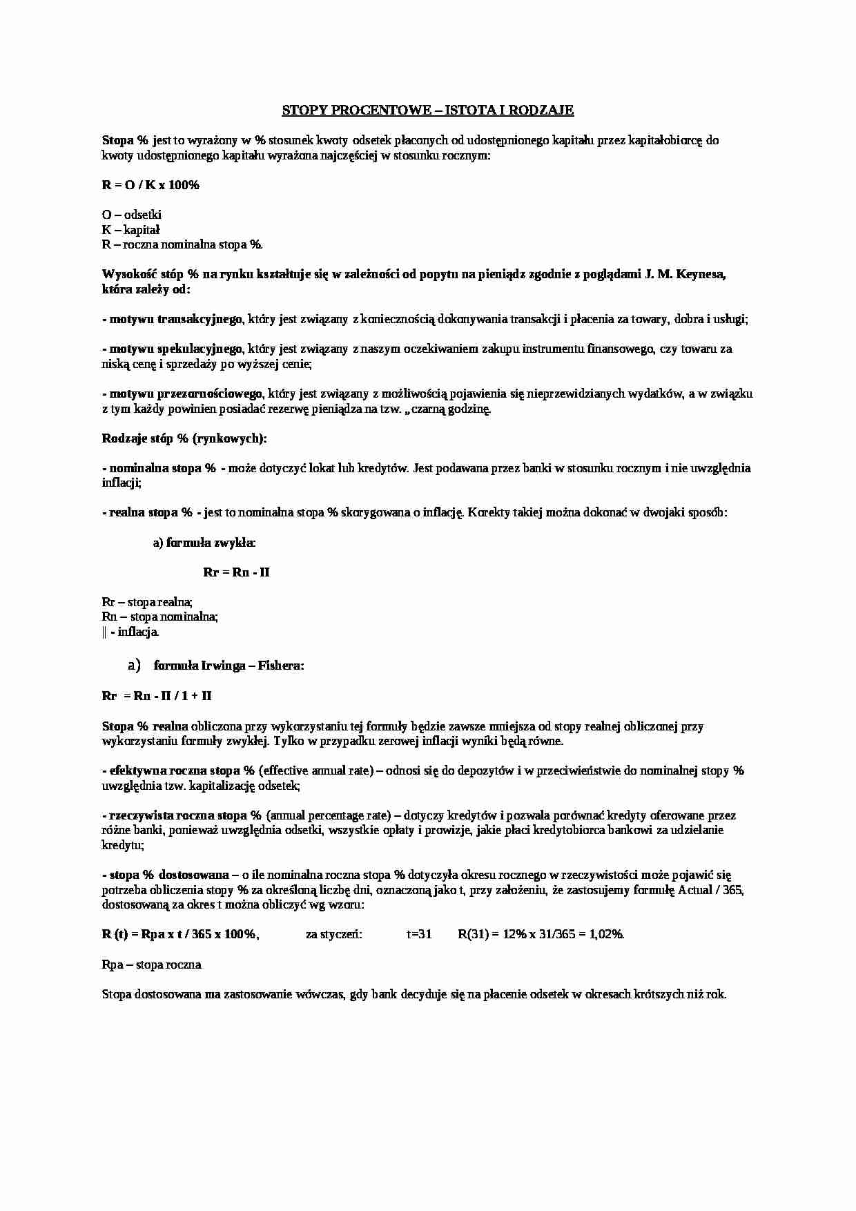 Finanse - materiały na zaliczenie - strona 1