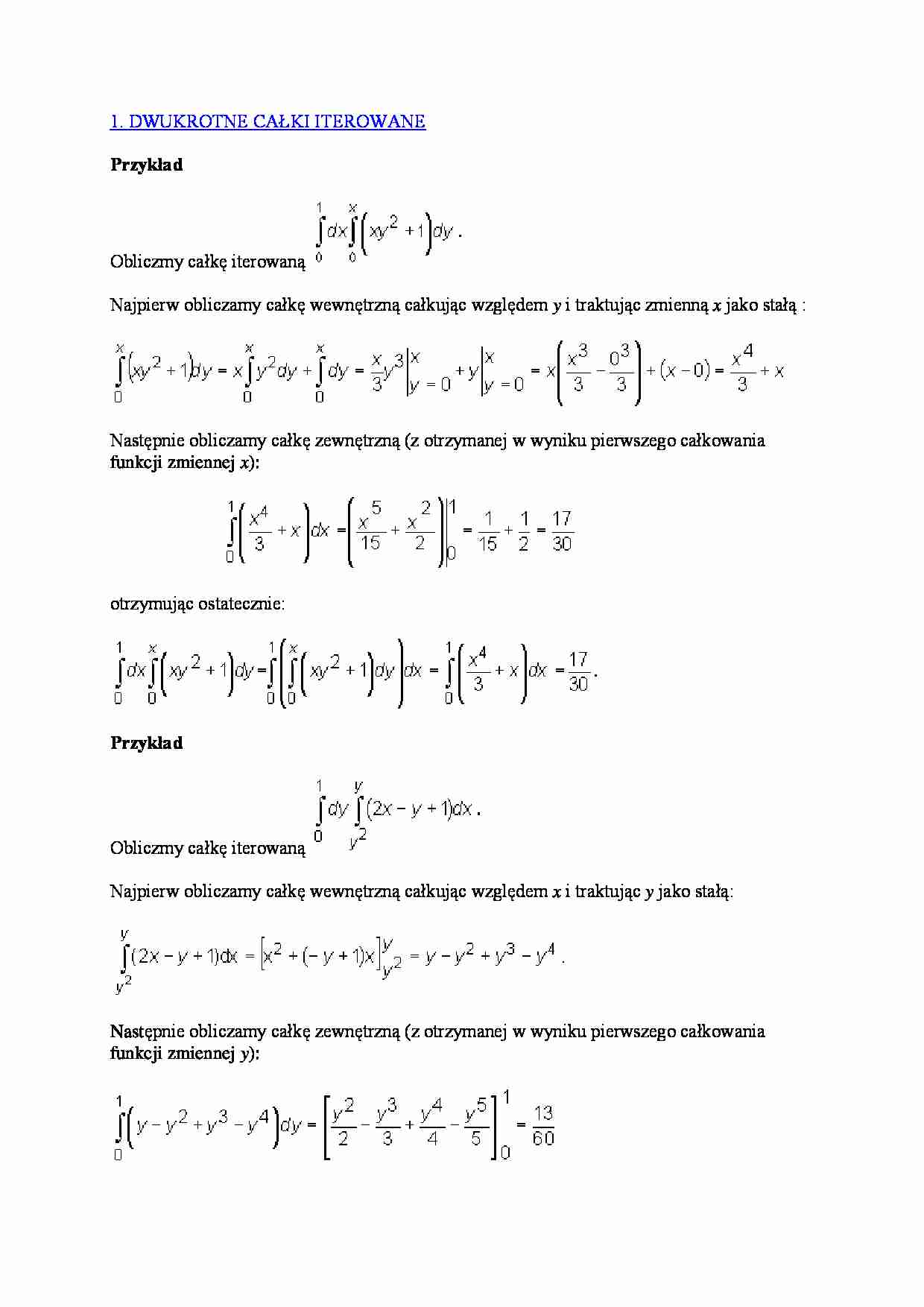 Całki, pochodne - materiały - strona 1