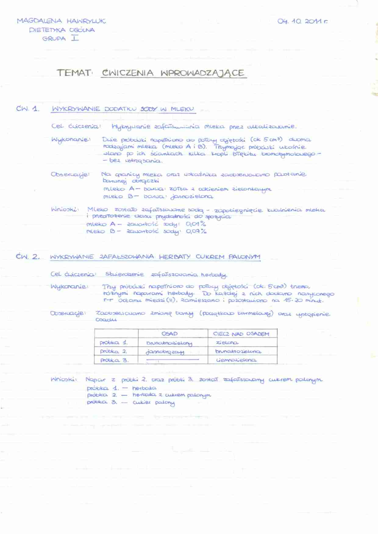 Sprawozdania z chemii żywności (UR Kraków) - strona 1