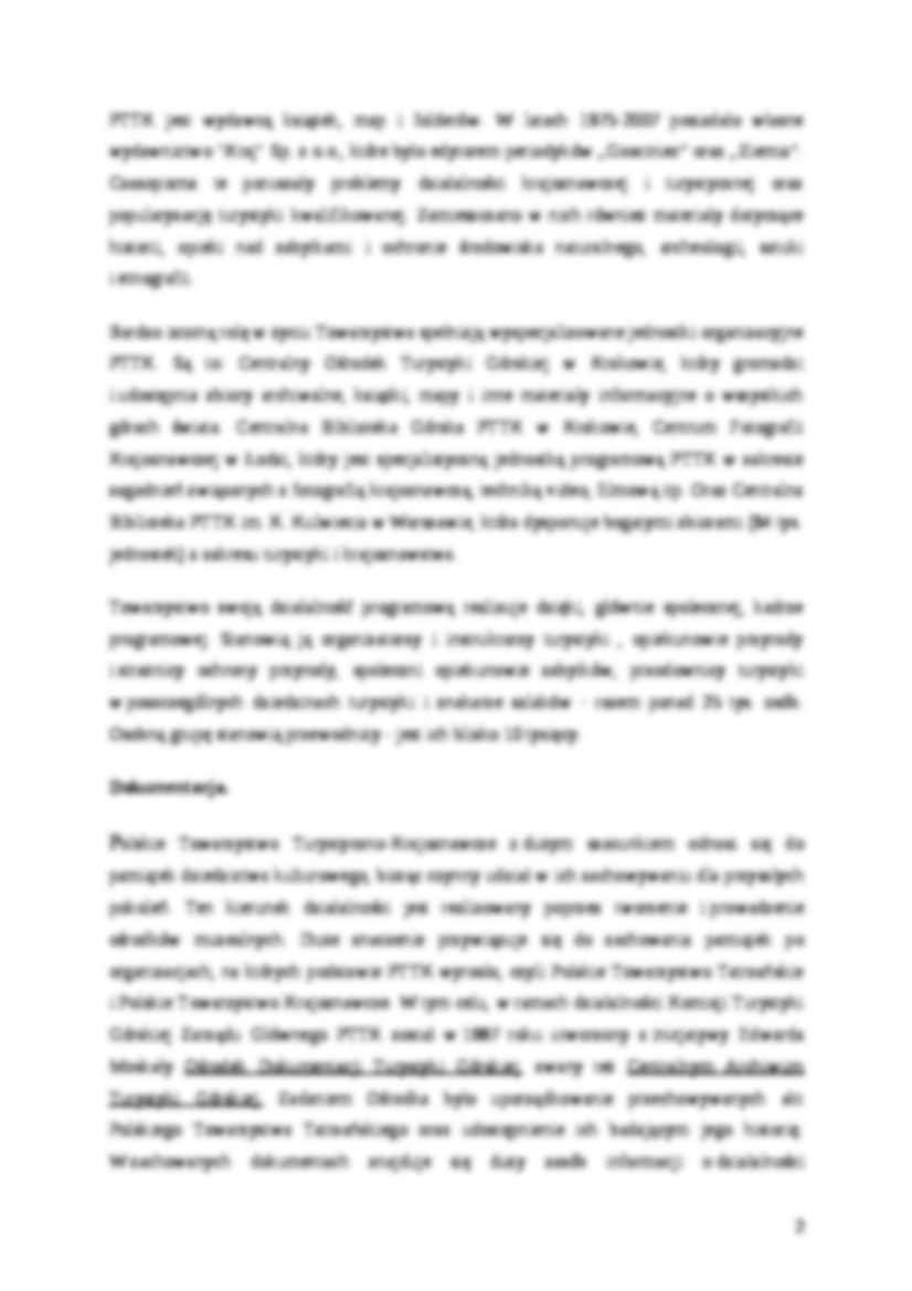 Referat na temat PTTK jako ośrodka dokumentacyjnego - strona 2