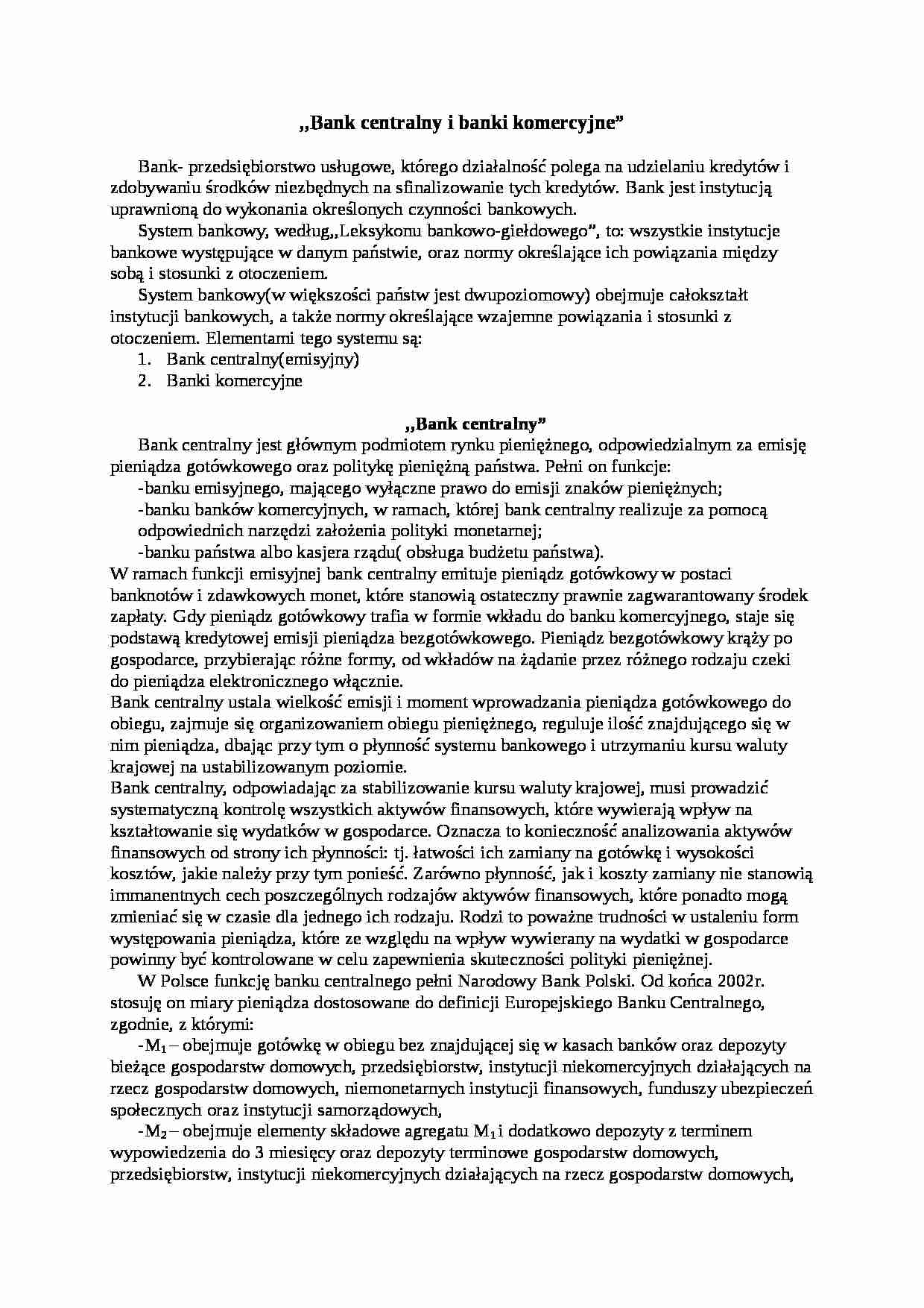 Banki - podstawy finansów - strona 1