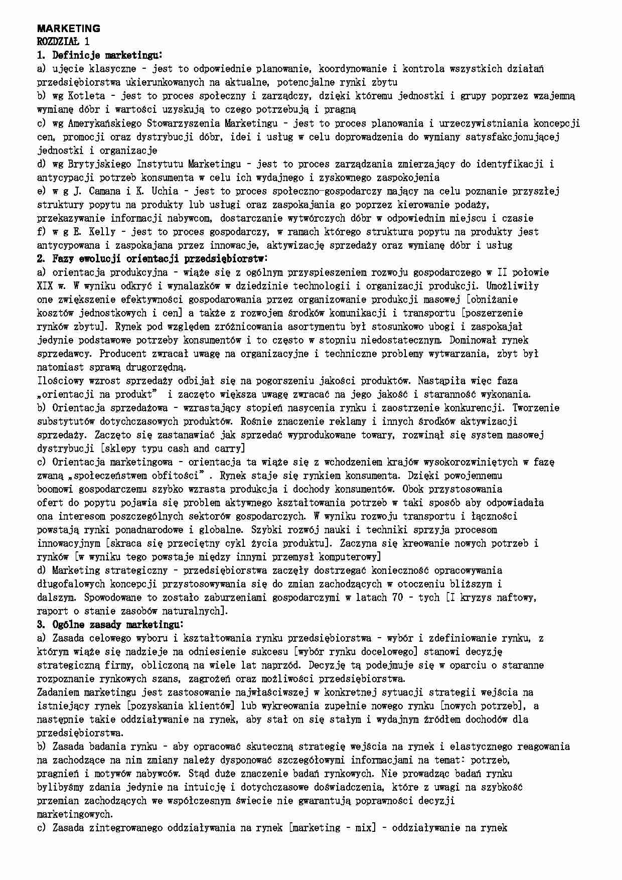 Marketing - materiały i pytania - strona 1
