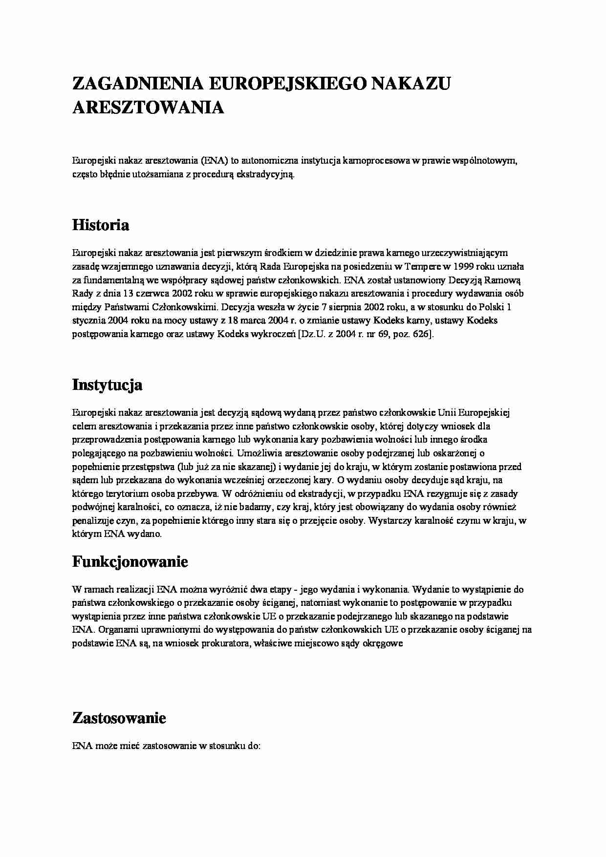 Europejski nakaz aresztowania - strona 1