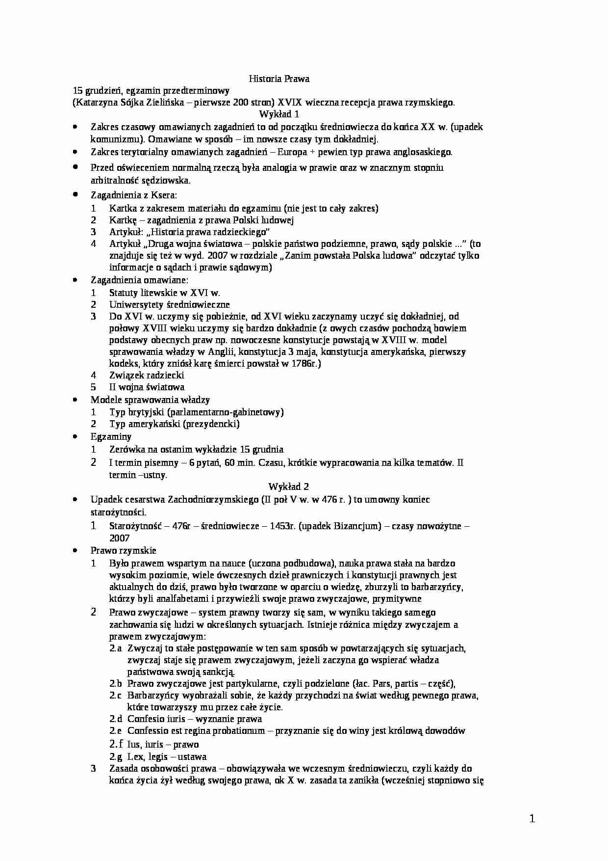 Historia Prawa - strona 1