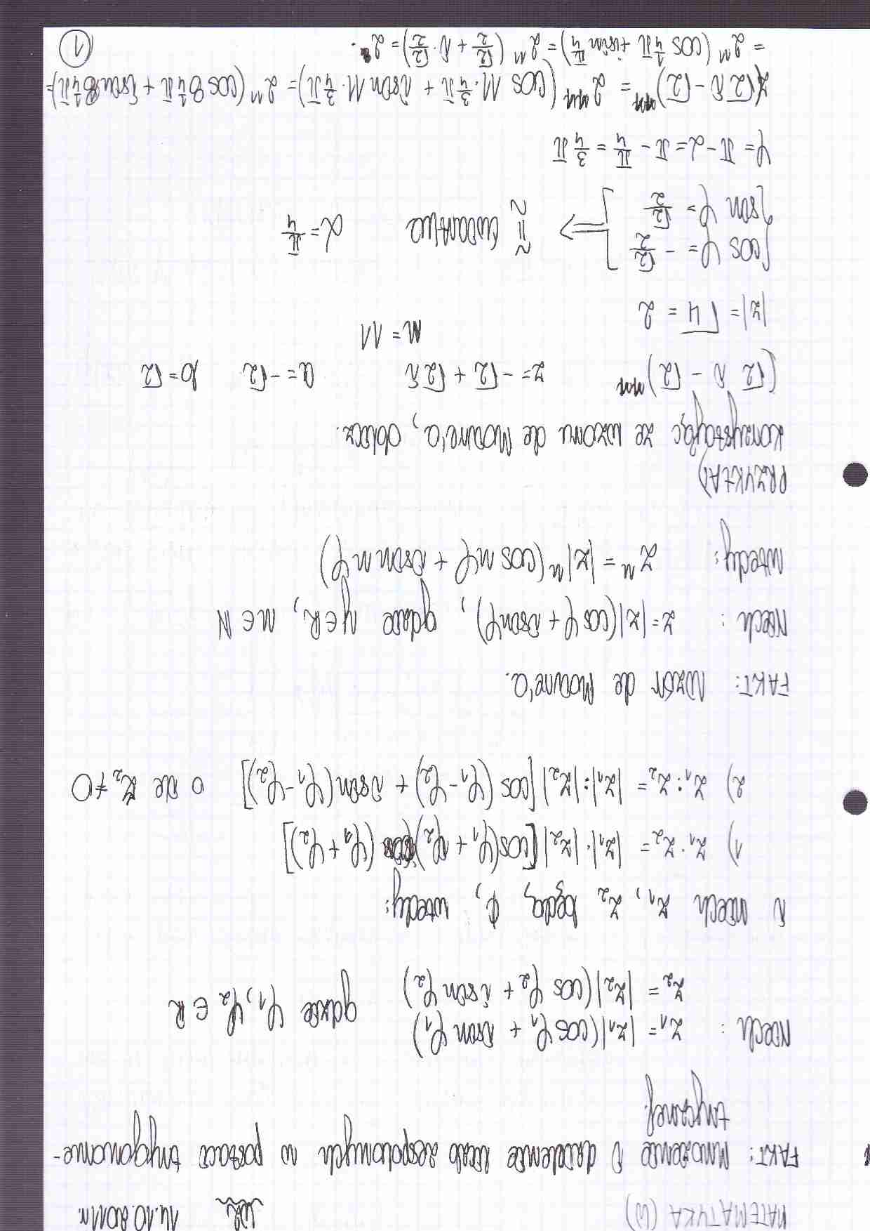 Liczby zespolone - cz. 2 + macierze i wyznaczniki. - strona 1