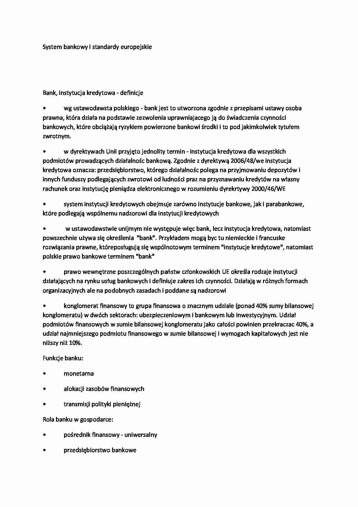 Bankowość - wykład I - strona 1