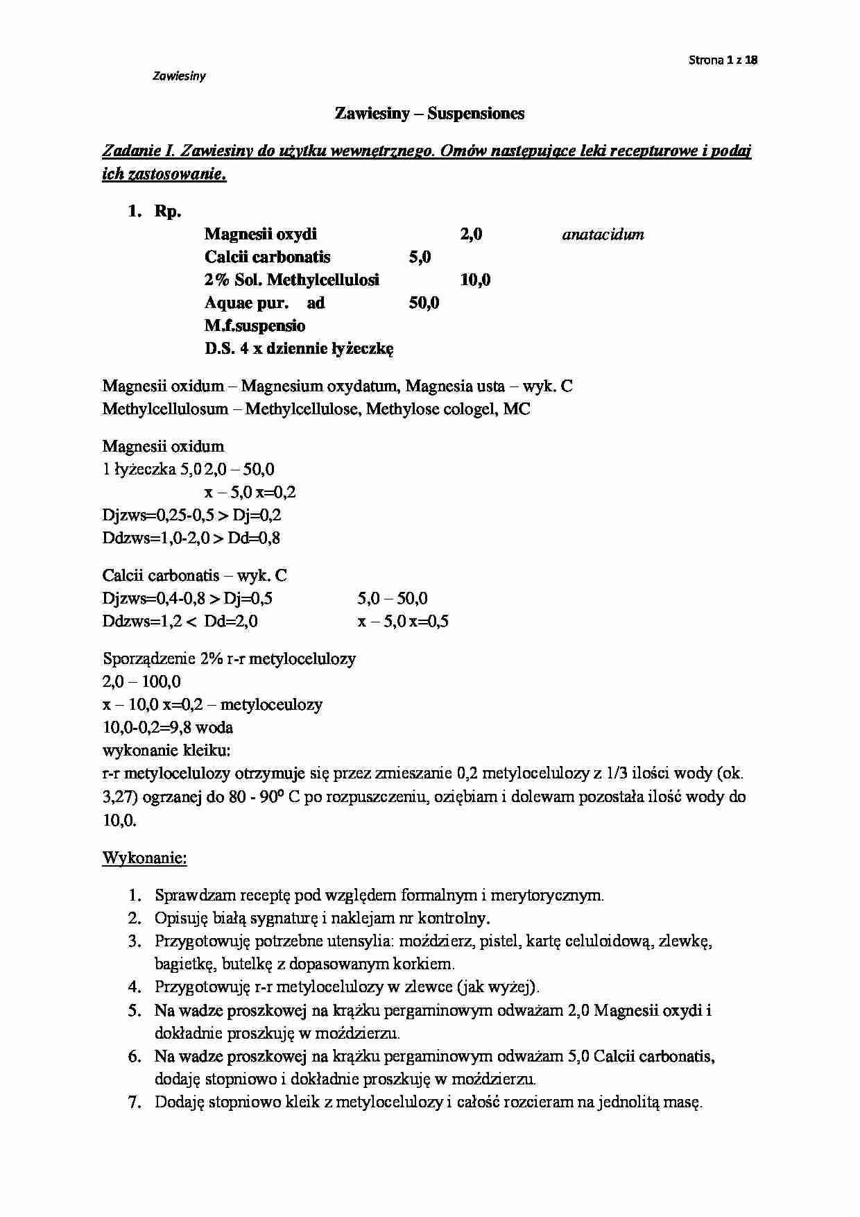 Zawiesiny i emulsje recepty - strona 1