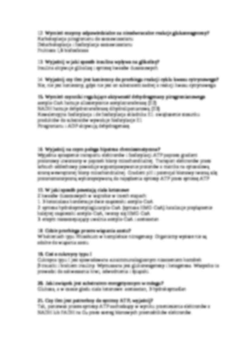 Regulacje metabolizmu - opracowane pytania - strona 2