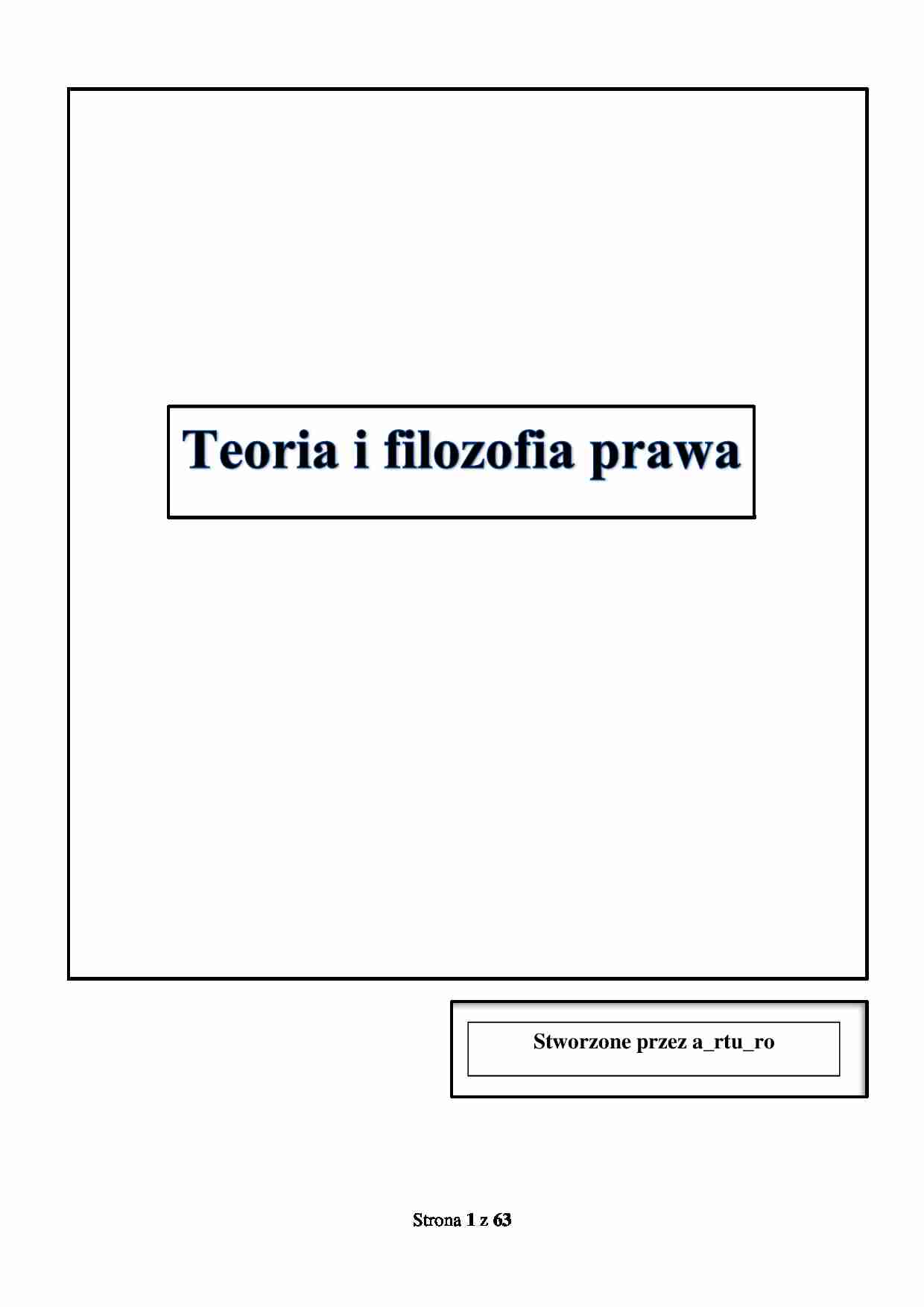 Teoria i filozofia prawa - strona 1
