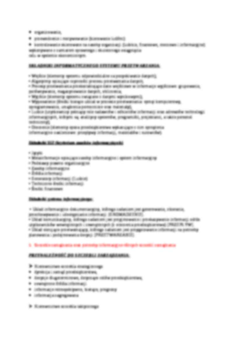 Procesy informacyjne w zarządzaniu - opracowanie - strona 3