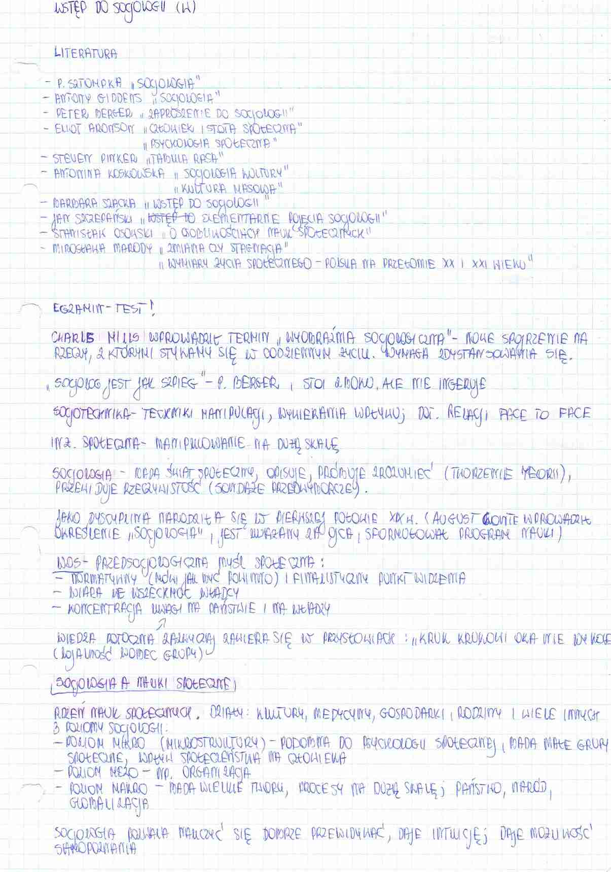 Wstep do socjologii - wykłady - strona 1