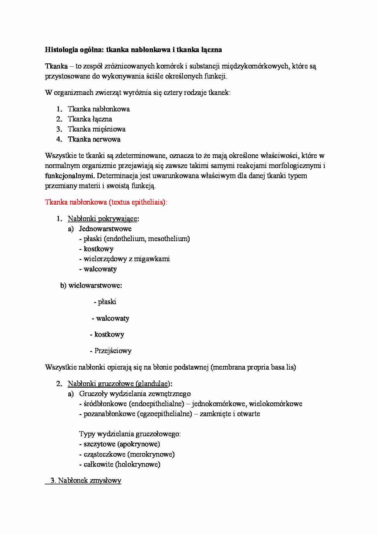 tkanka nabłonkowa, tkanka łączna, tkanka łączna szklista - strona 1