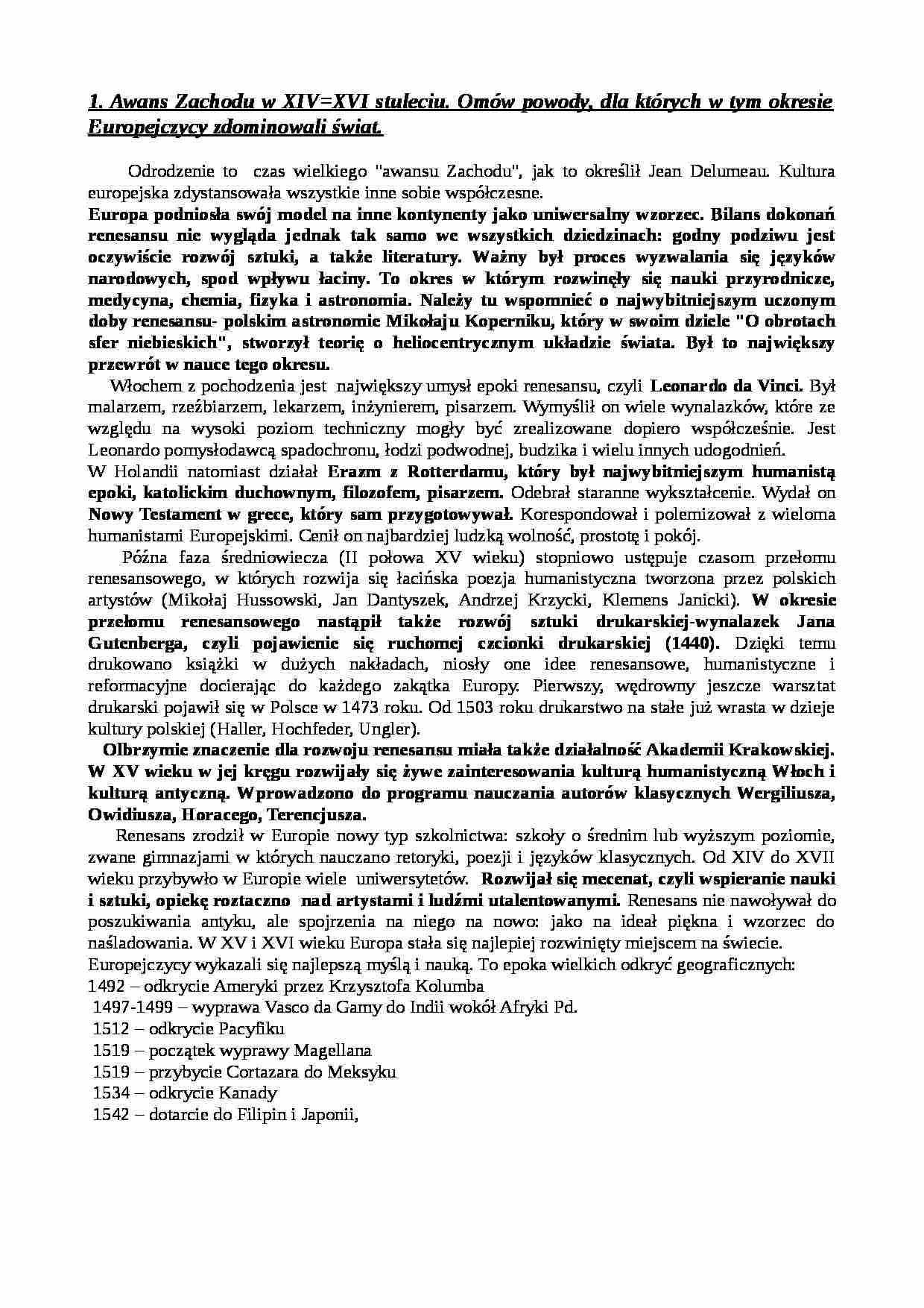 Literatura staropolska - materiały - strona 1