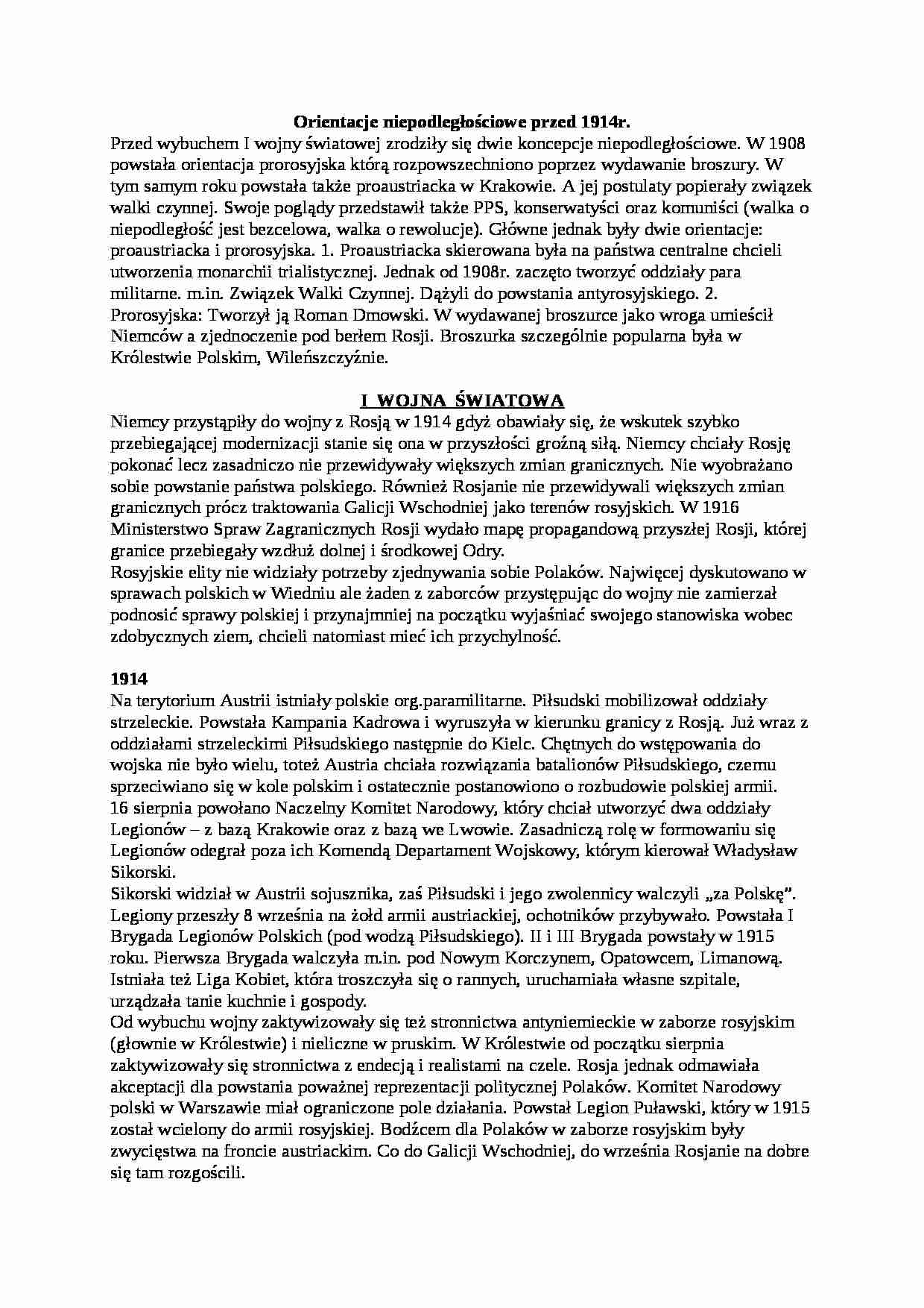 I wojna światowa i inne informacje - strona 1