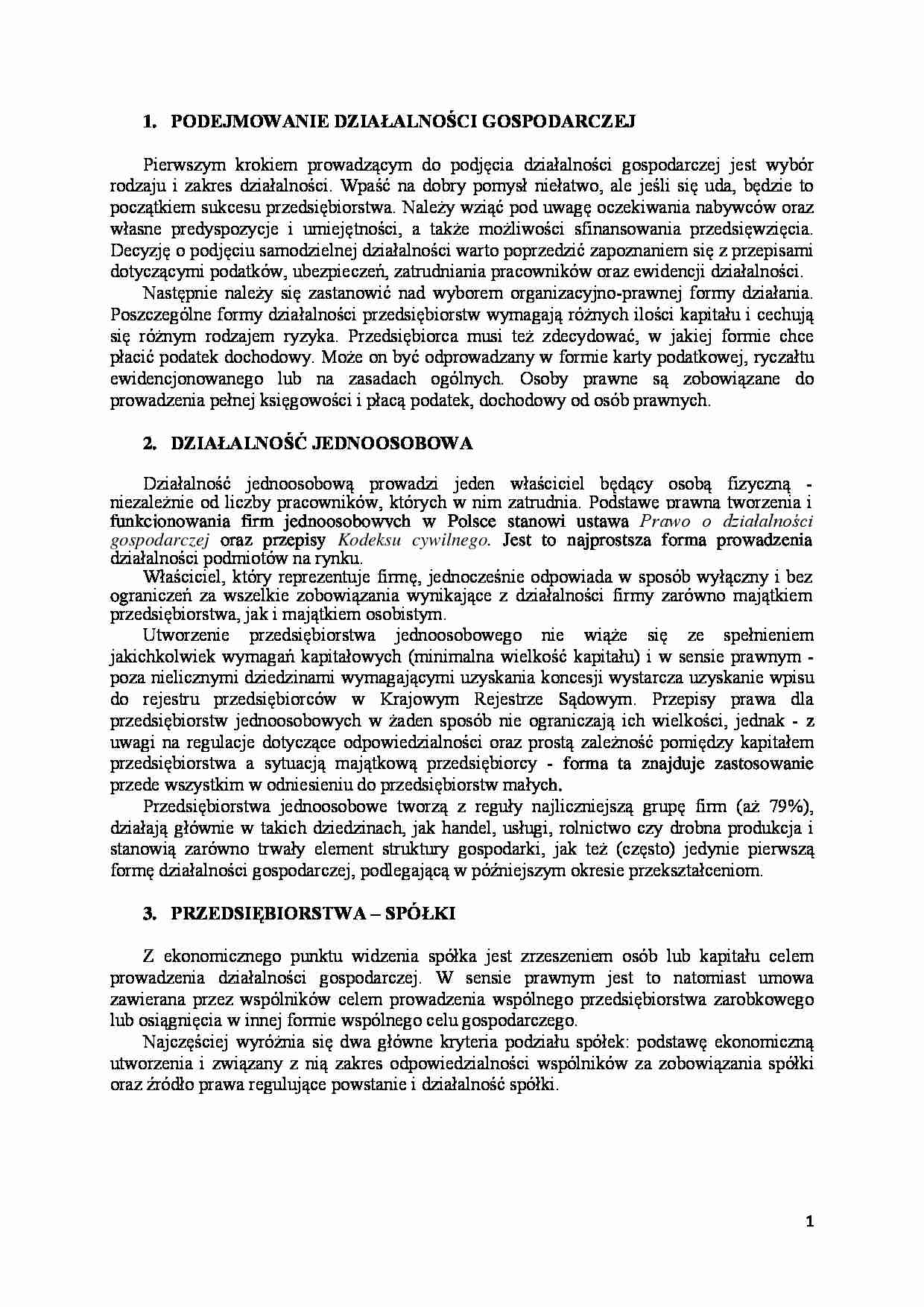 Przedsiębiorczość - informacje o firmie - strona 1