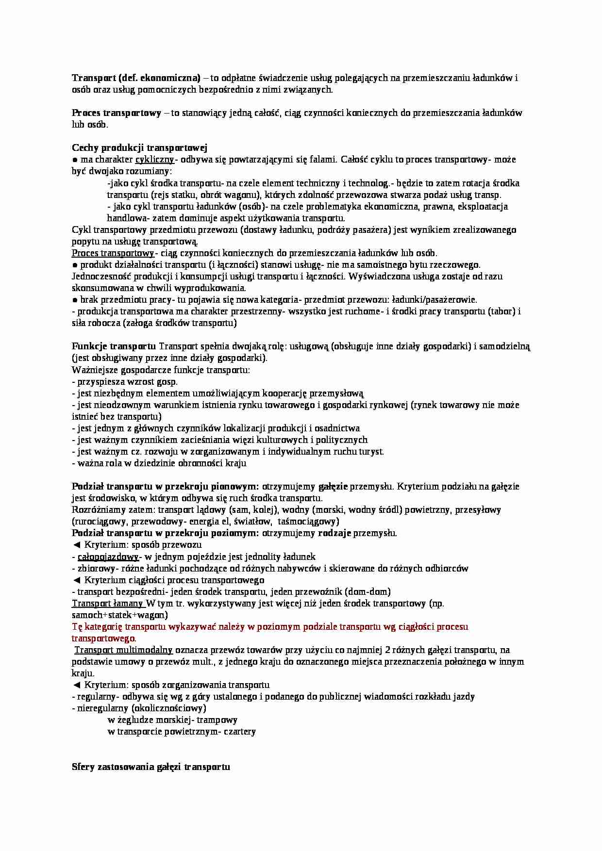 Transport międzynarodowy - wykłady - strona 1