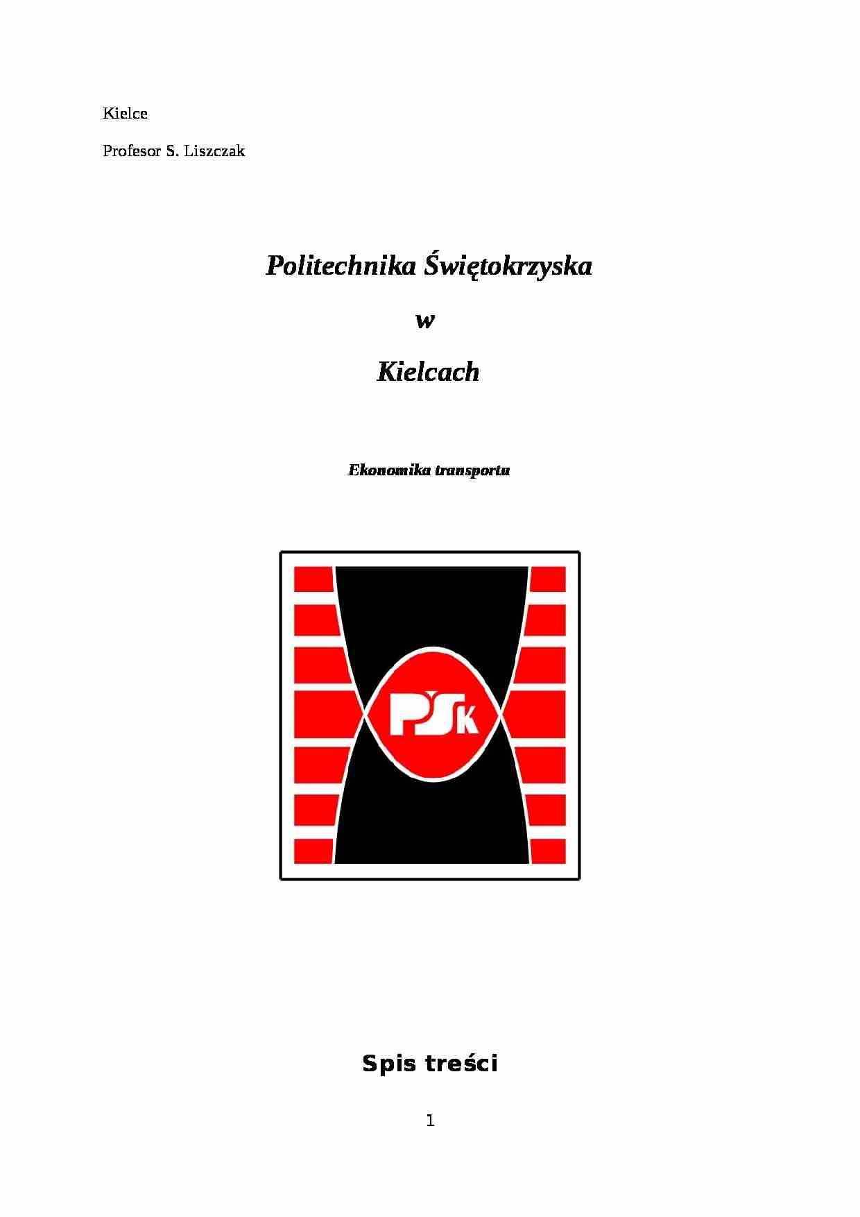 Ekonomika transportu - praca - strona 1