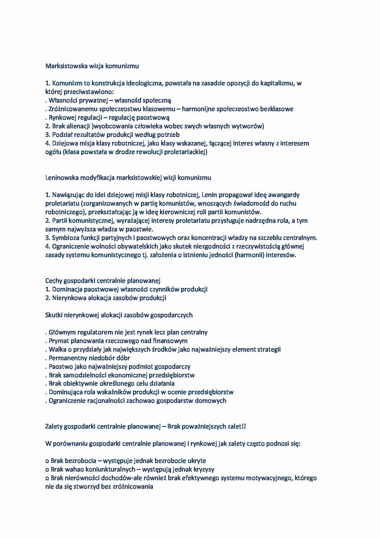 Marksistowska wizja komunizmu - strona 1