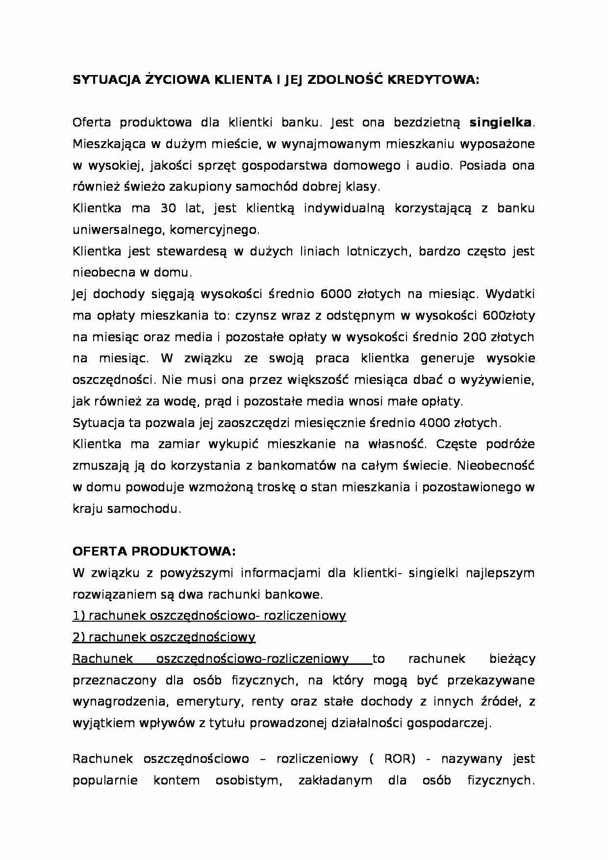 Oferta produktowa banku - strona 1