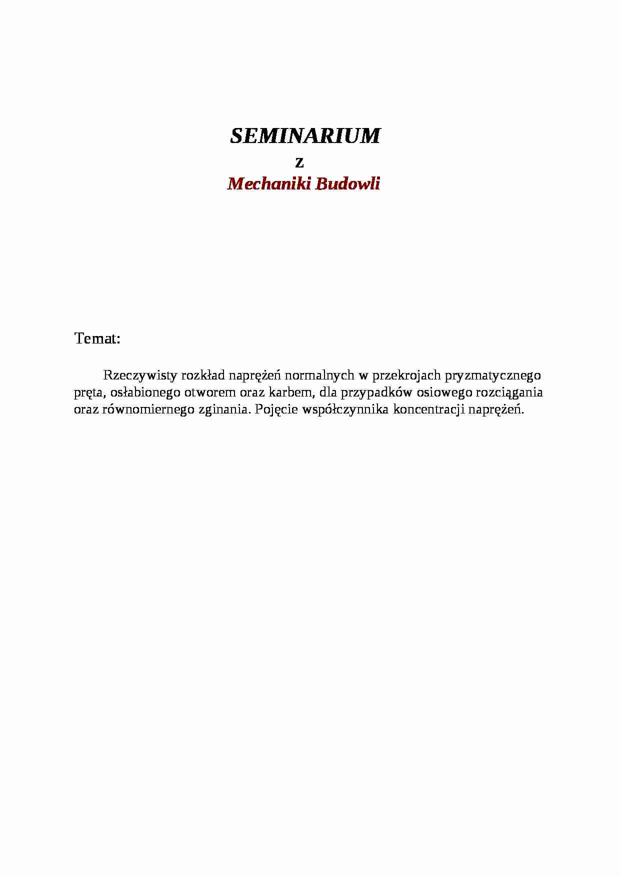 Rozkłady naprężeń normalnych - strona 1