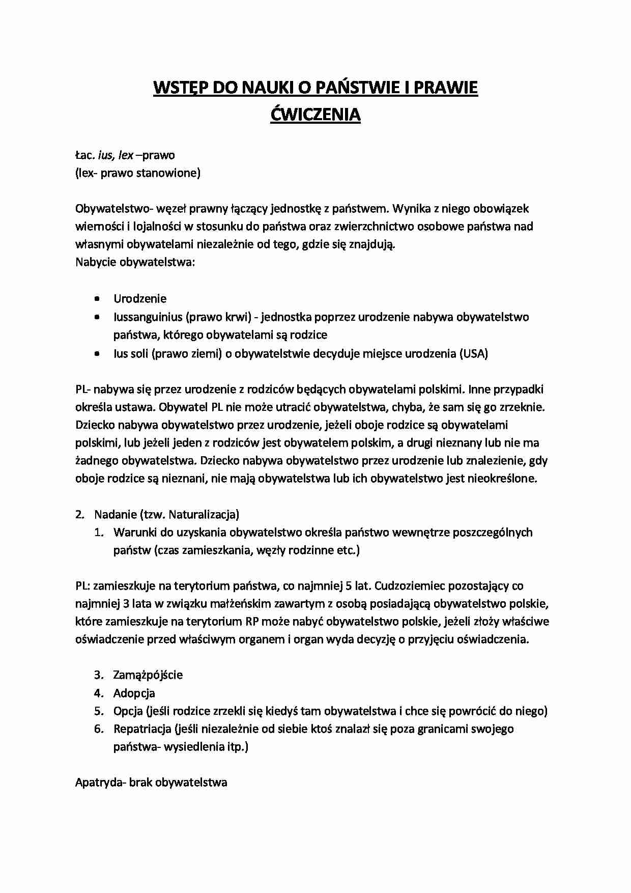Wstęp do nauki o państwie i prawie  - strona 1