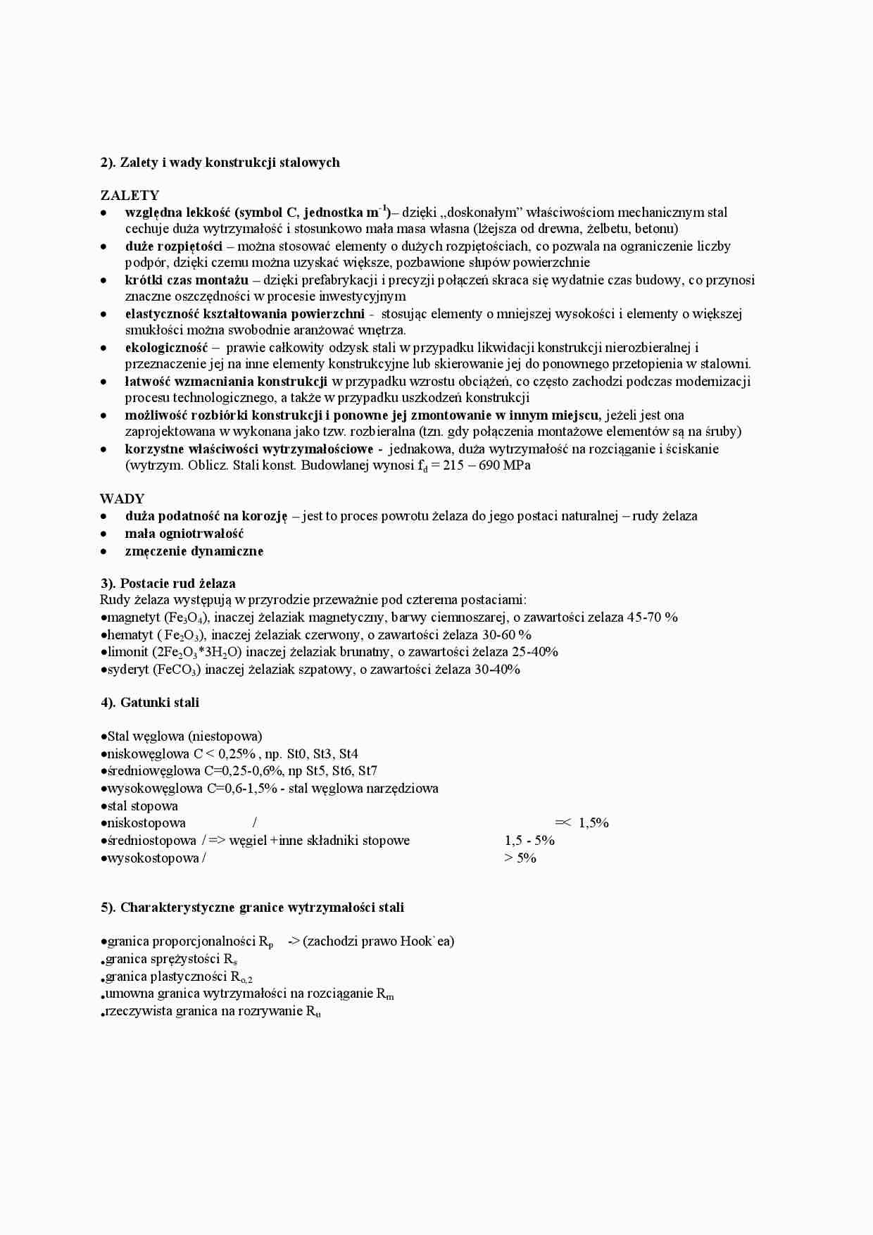 konstrukcje stalowe - materiały do egazminu, dr hab. inż. Zbigniew Mańko  - strona 1