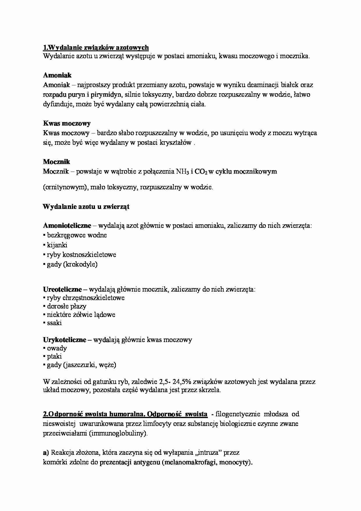 Fizjologia ryb - egzamin, część III - strona 1