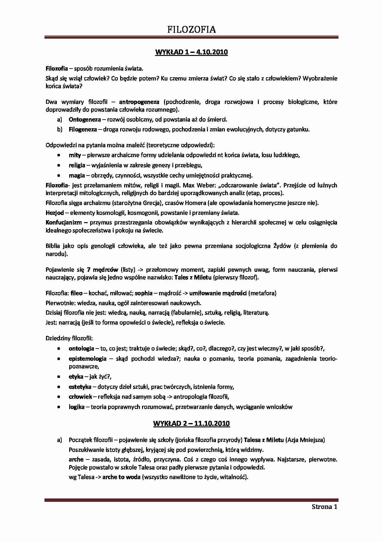 Filozofia, wykłady - prof. dr hab. Janusz Majcherek - strona 1