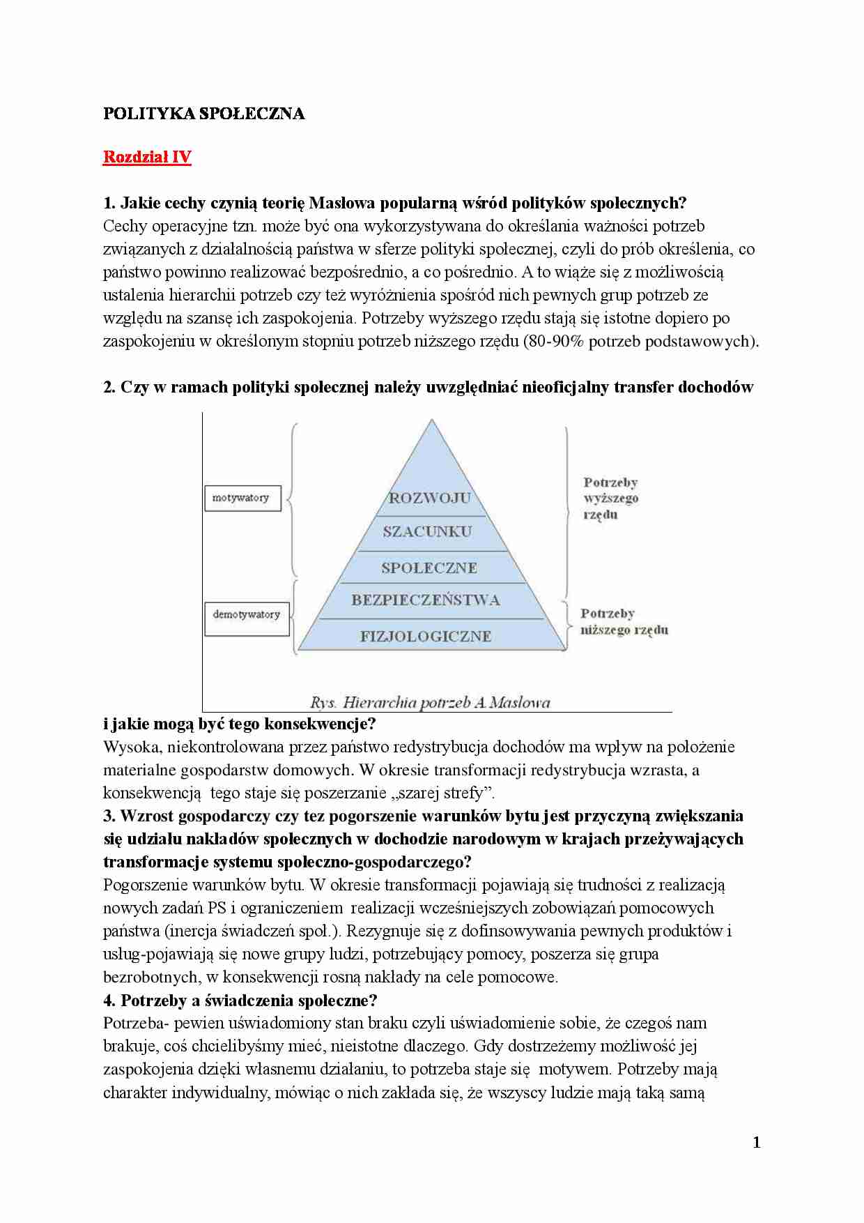Polityka społeczna - materiały cz. 3 - strona 1