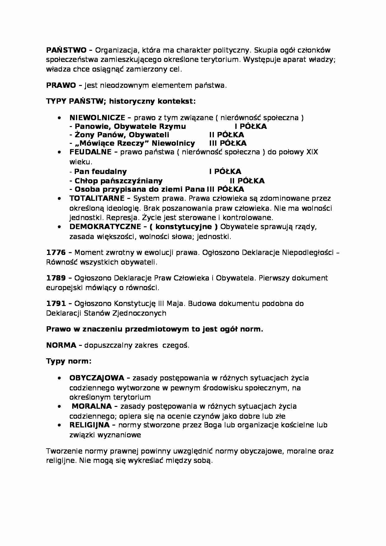 Podstawowe pojęcia z prawa - strona 1