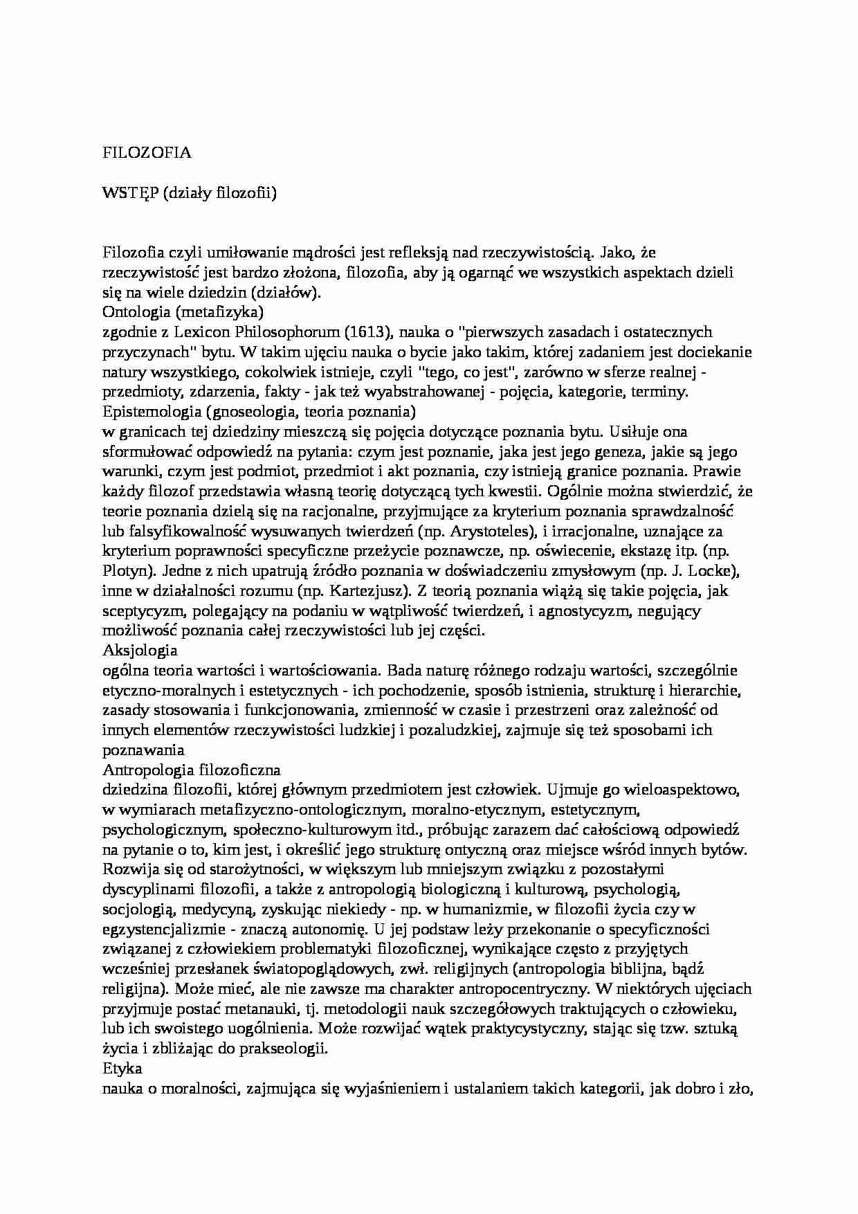 Podstawowe zagadnienia filozoficzne - strona 1