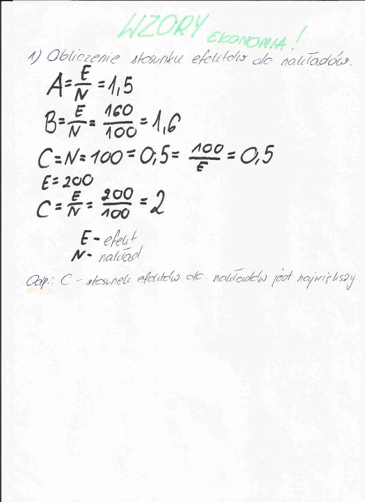 Wzory z ekonomii - strona 1